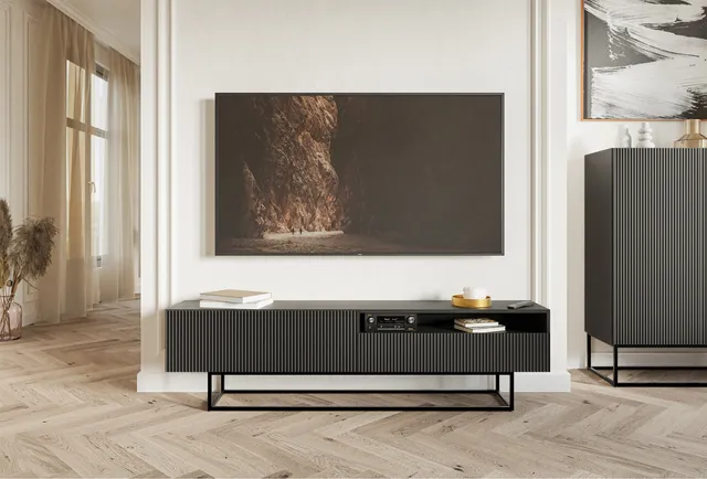 selsey-veldio-tv-schrank-175-cm-schwarz-mit-nische-gefr-ste-front image 1