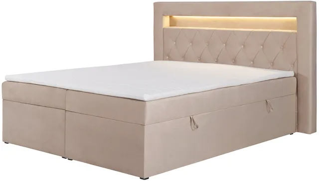 selsey-goldess-kontinentalbett-140x200-cm-mit-stauraum-und-led-beiger-samt image 1