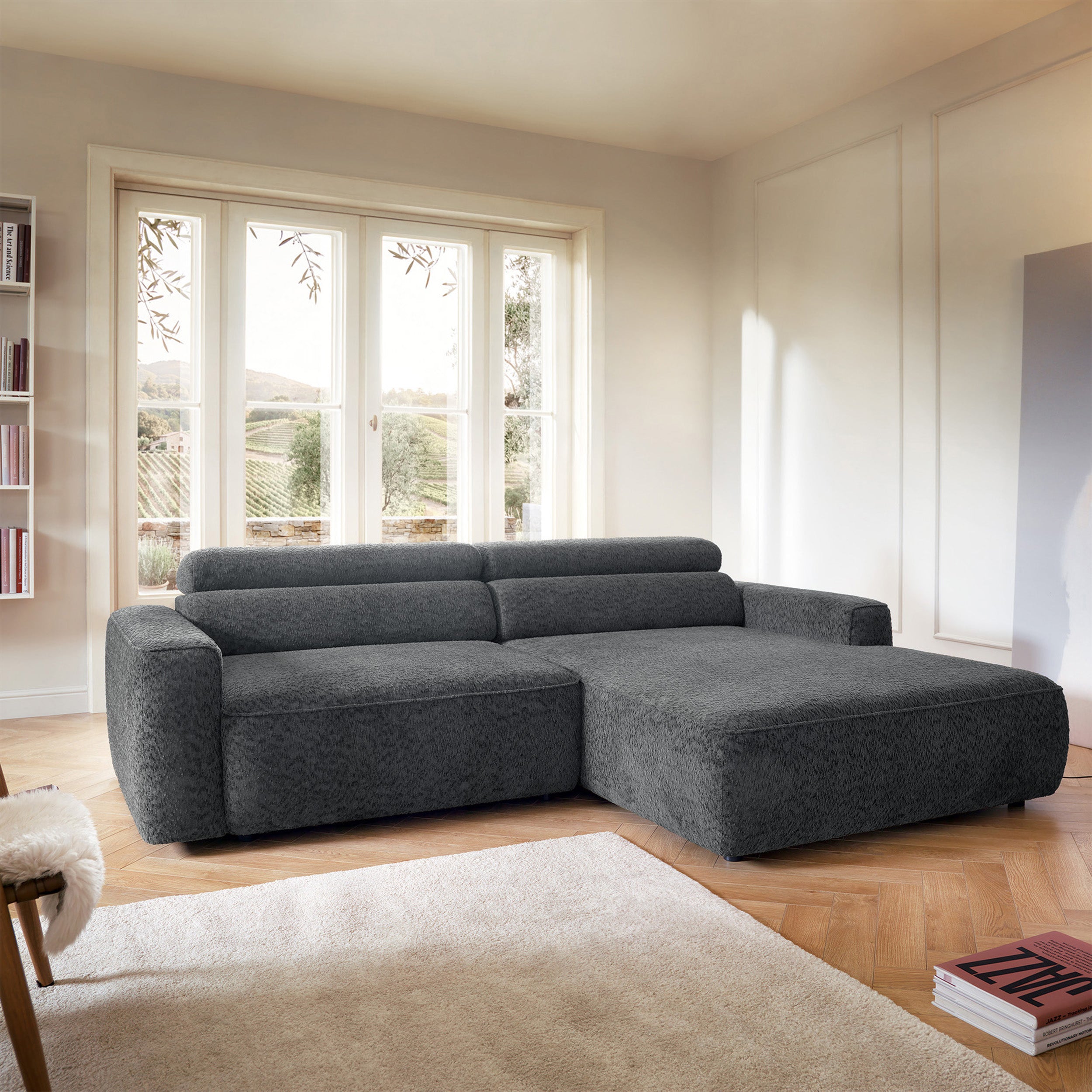 selsey-fando-ecksofa-l-form-rechts-mit-elektrisch-ausziehbarer-sitzfl-che-dunkel image 2