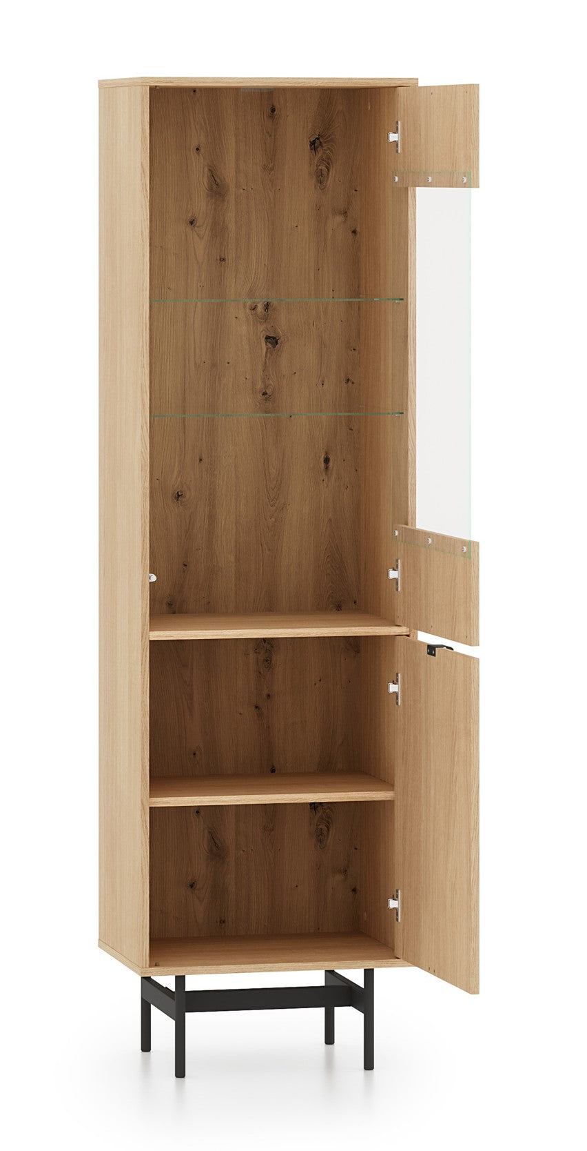 selsey-reynos-eint-rige-vitrine-54-cm-eiche-mavelie-verglast image 3