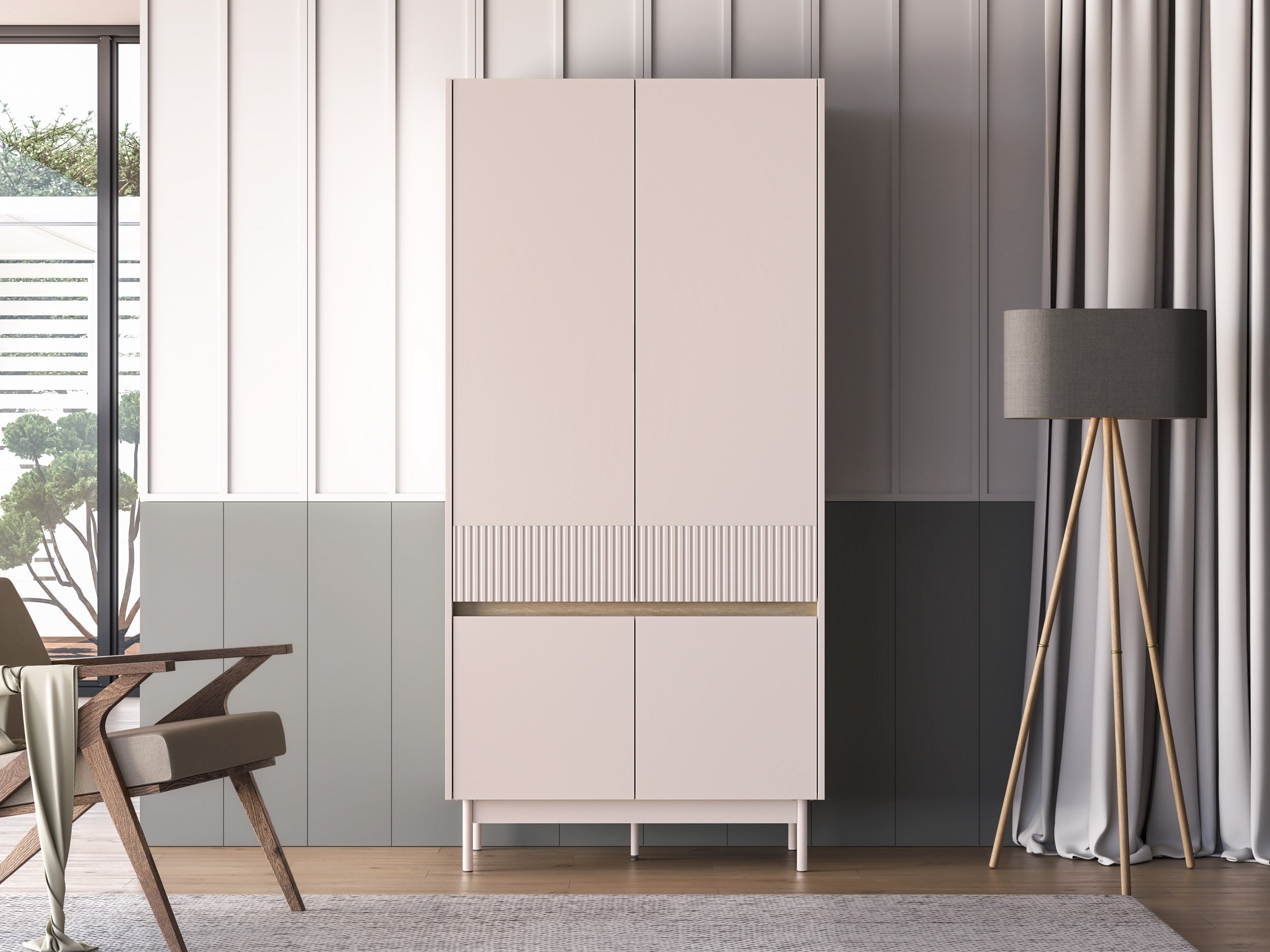 selsey-dunea-viert-riger-kleiderschrank-92-cm-kaschmir-eiche image 2
