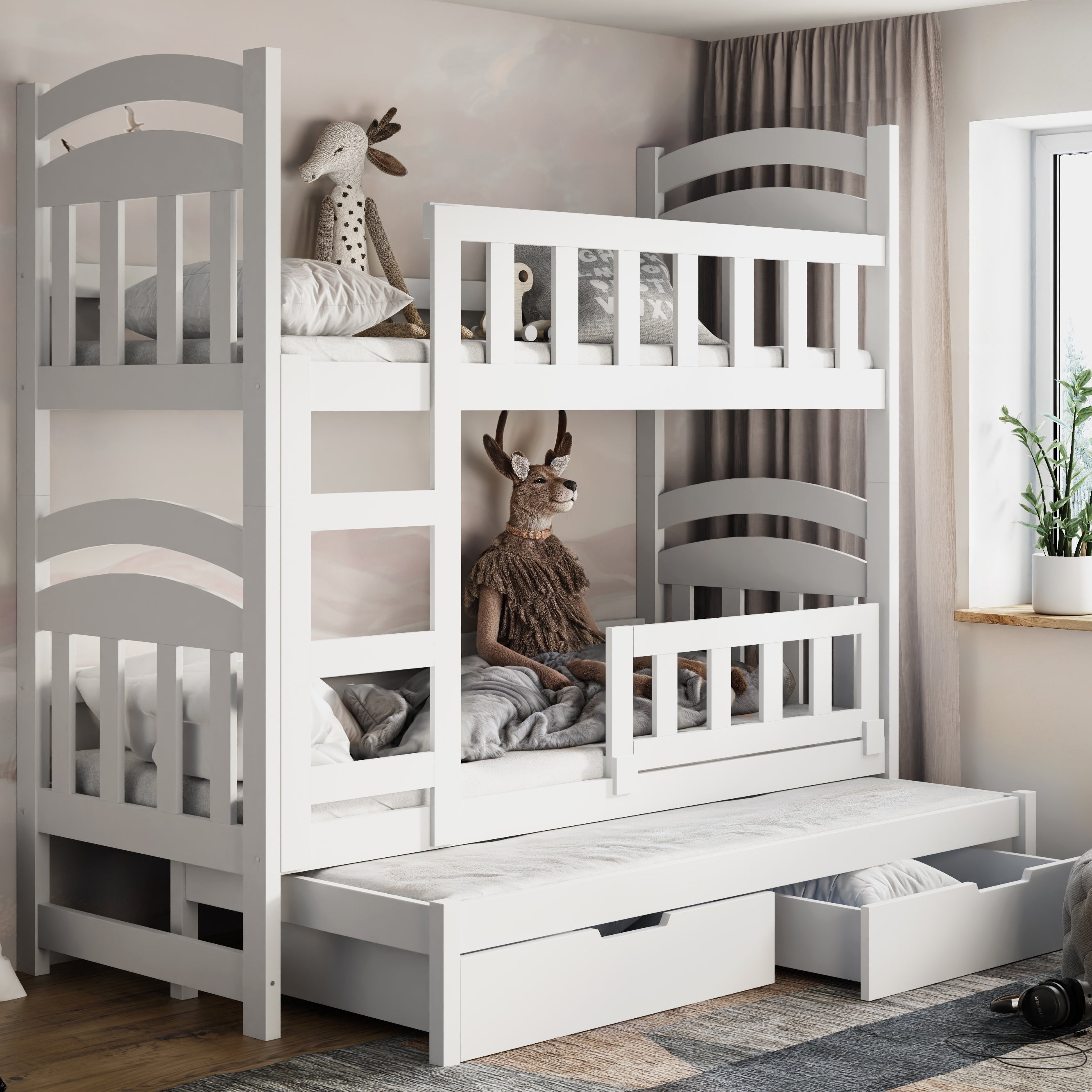 selsey-dopio-etagenbett-75x180-cm-f-r-drei-personen-mit-schubladen-wei image 2