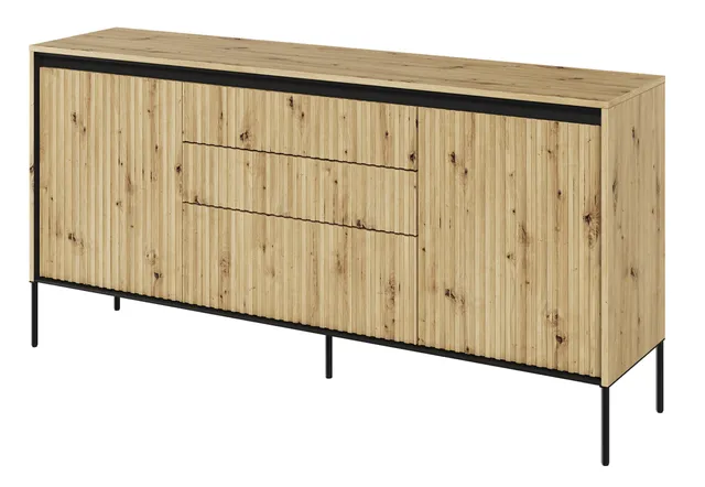 selsey-trend-kommode-166-cm-mit-2-t-ren-und-3-led-schubladen-artisan-eiche image 1