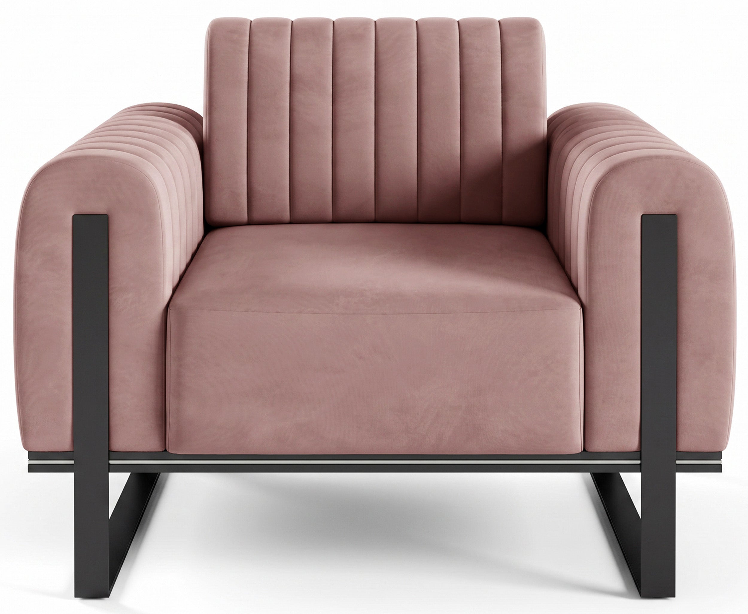 selsey-parissa-schalensessel-rosa-samt-mit-schwarzen-beinen image 4