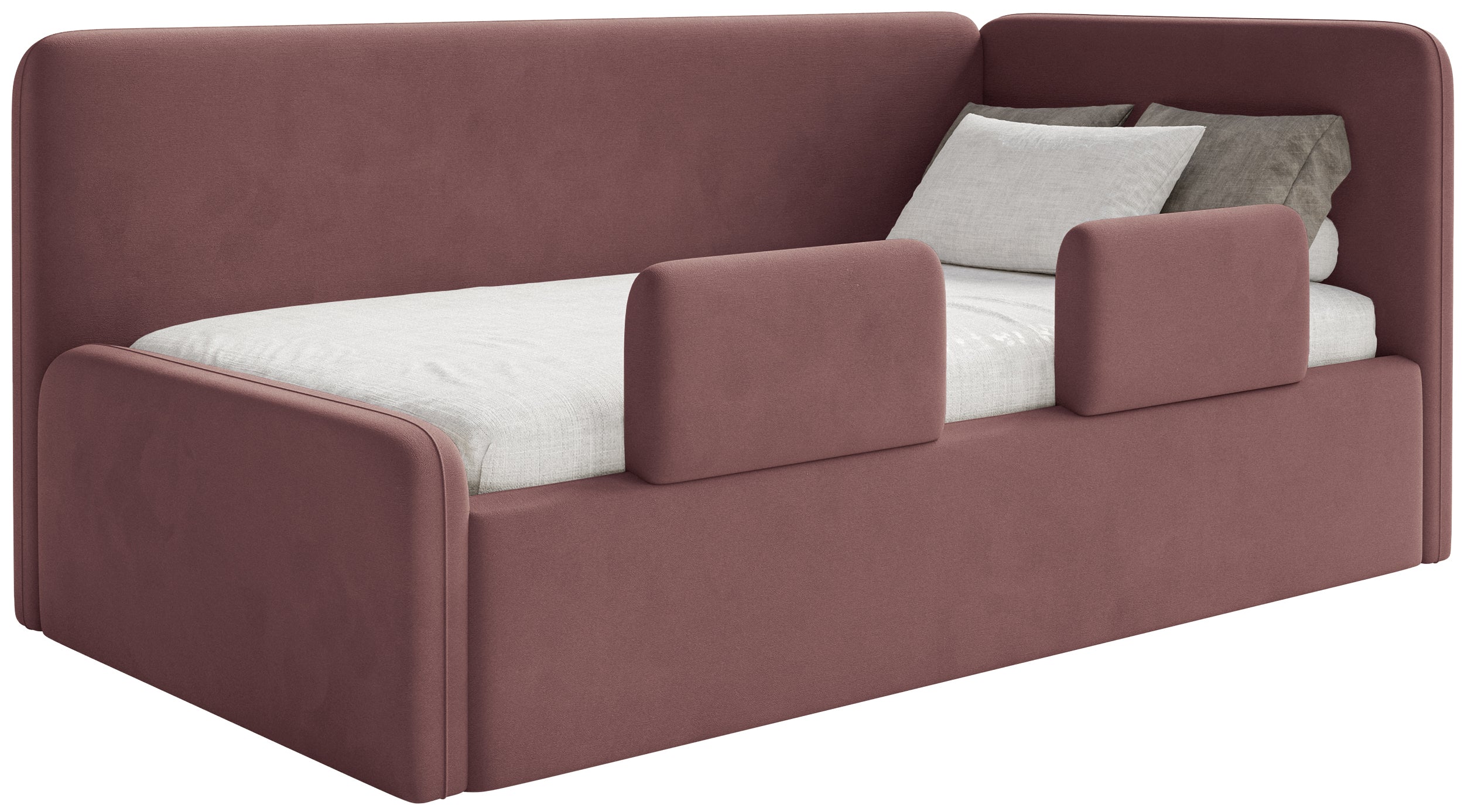 selsey-fanklo-jugendbett-90x200-cm-rechts-mit-stauraum-rosa-velours image 1