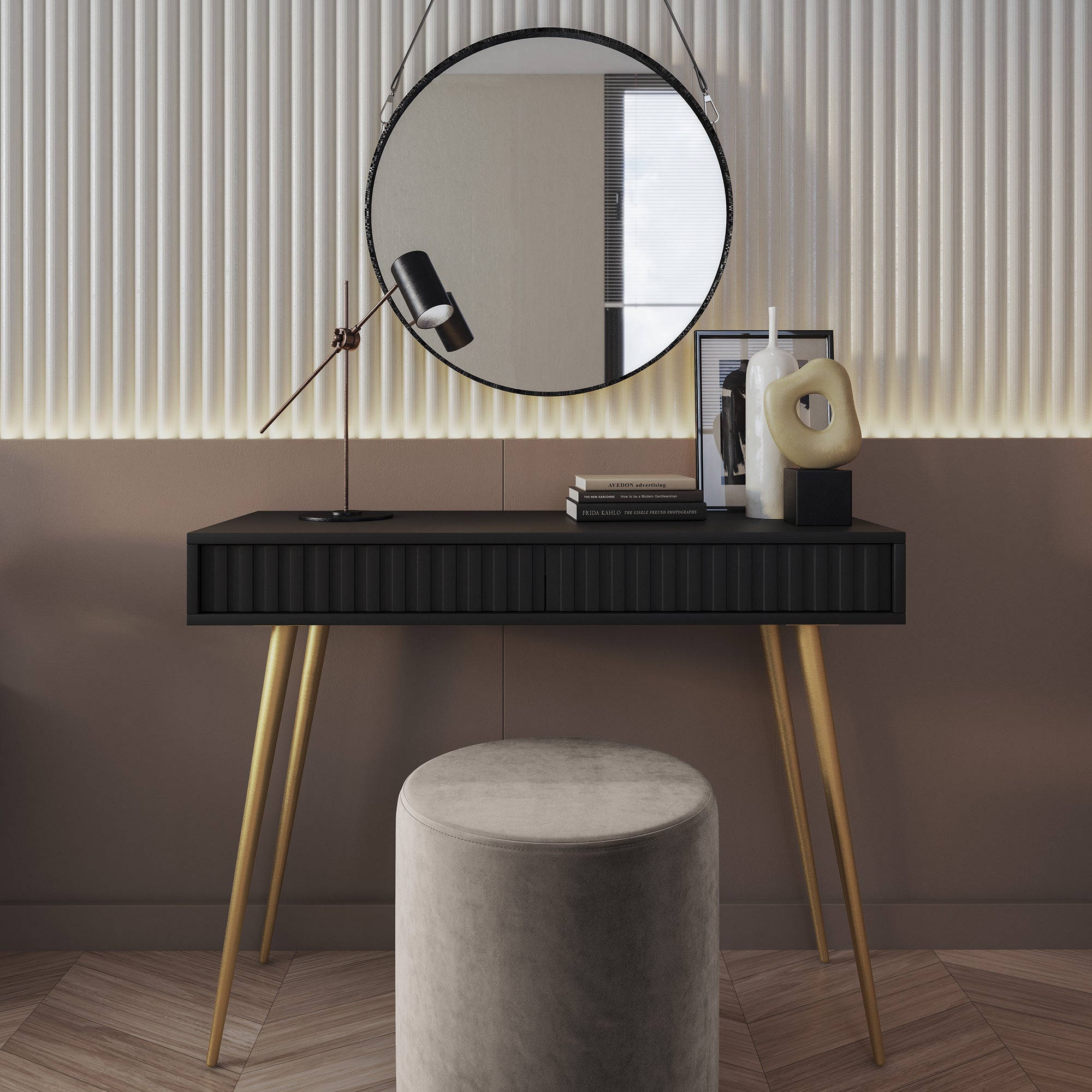 selsey-bello-schminktisch-104-cm-schwarz-mit-goldenen-beinen image 6