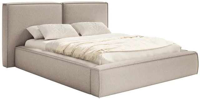 selsey-tilves-polsterbett-200x200-cm-mit-stauraum-beige-chenille-metallrahmen image 1