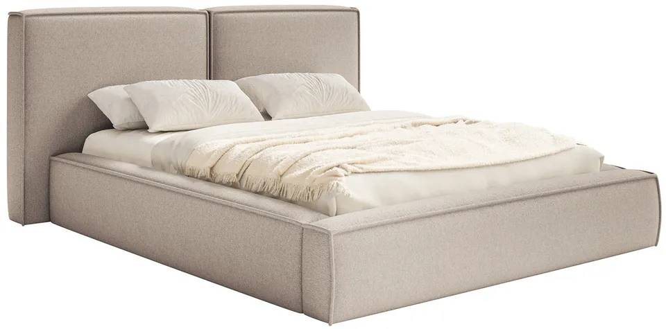 selsey-tilves-polsterbett-160x200-cm-mit-stauraum-metallrahmen-beige-chenille image 1