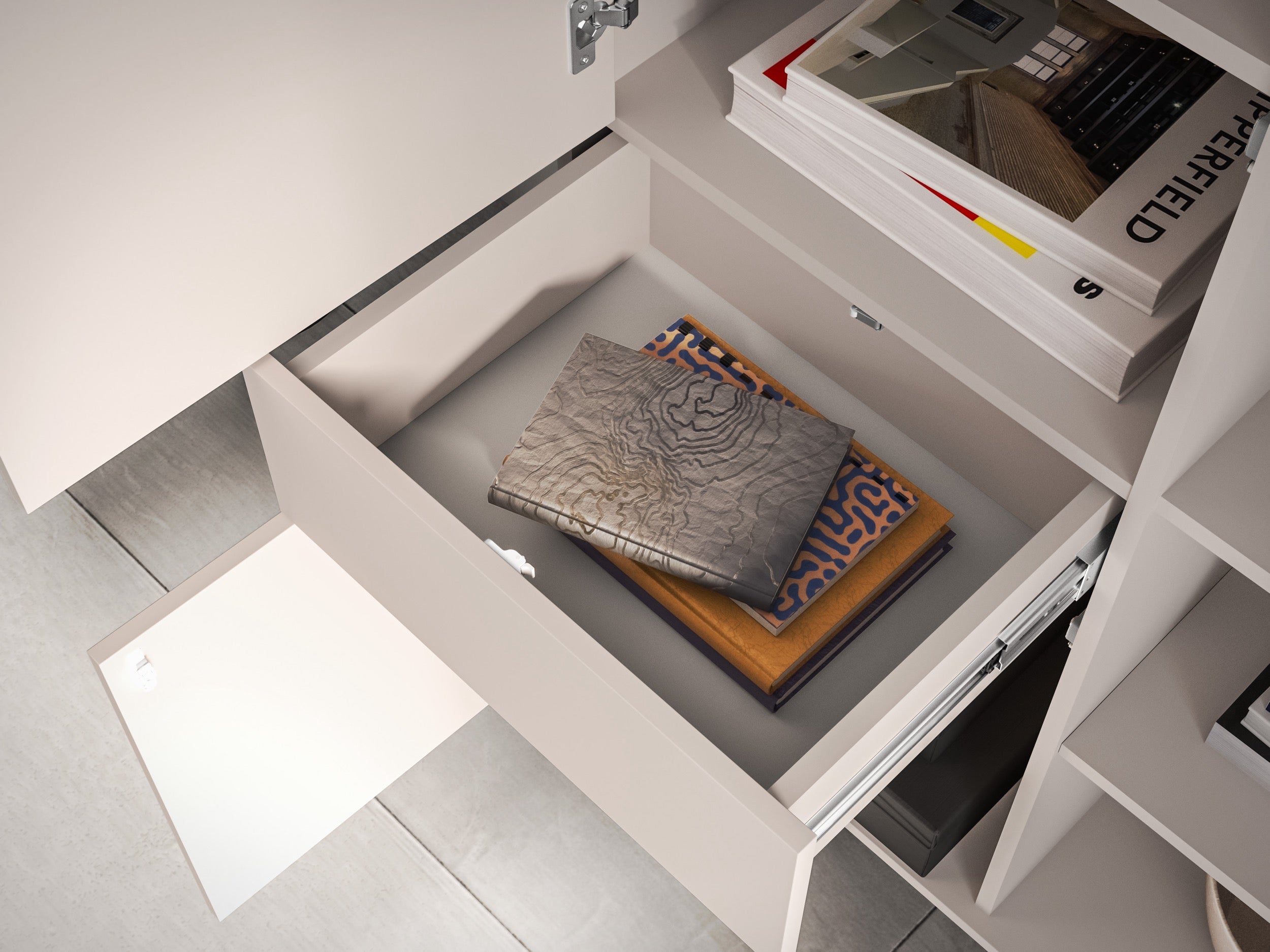 selsey-barnee-dreht-r-vitrine-92-cm-kaschmir-mit-schublade-und-beleuchtung image 7