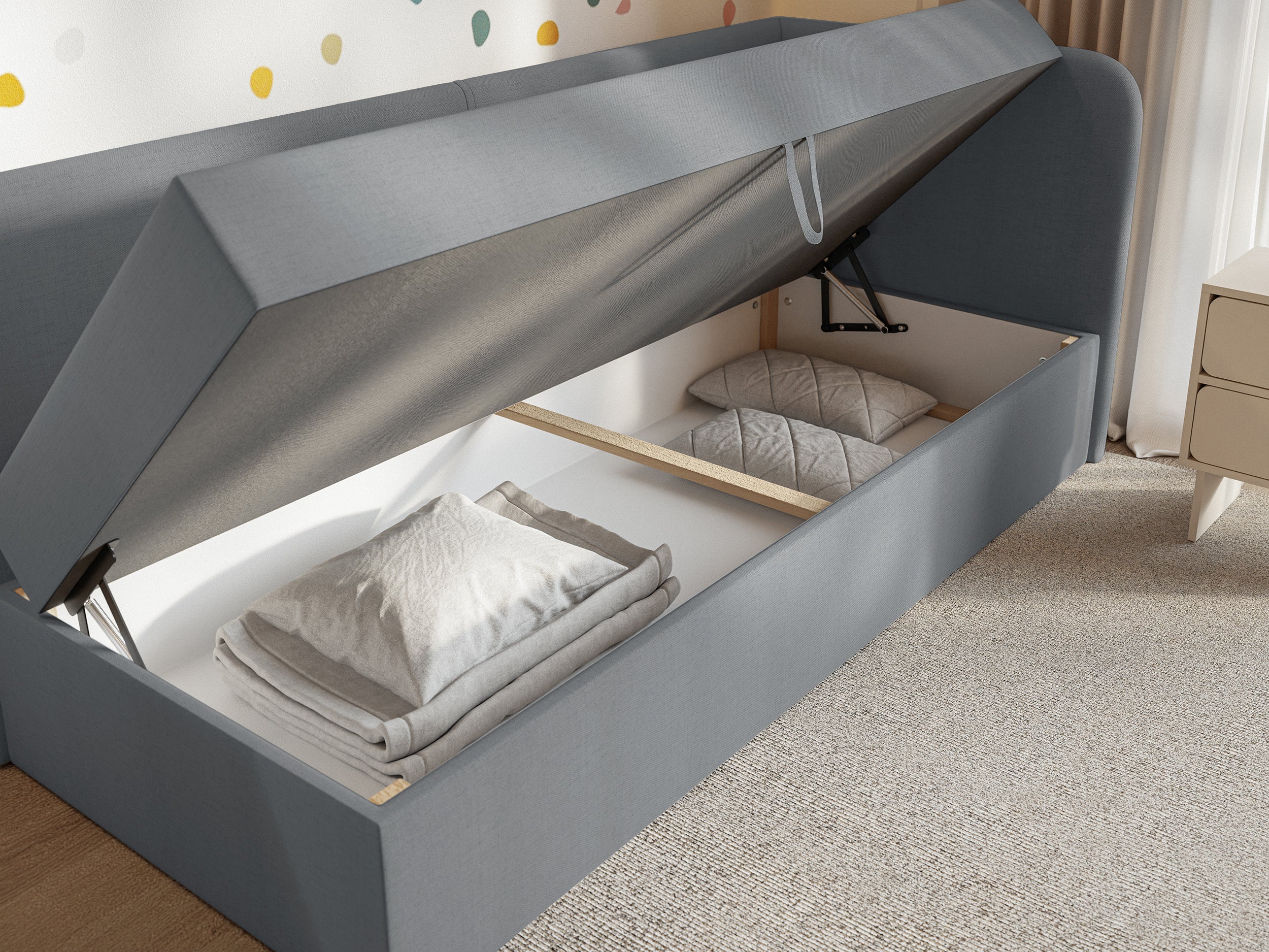 selsey-calmmo-jugendbett-90x200-cm-rechtsseitig-mit-stauraum-dunkelgrau-hydropho image 3