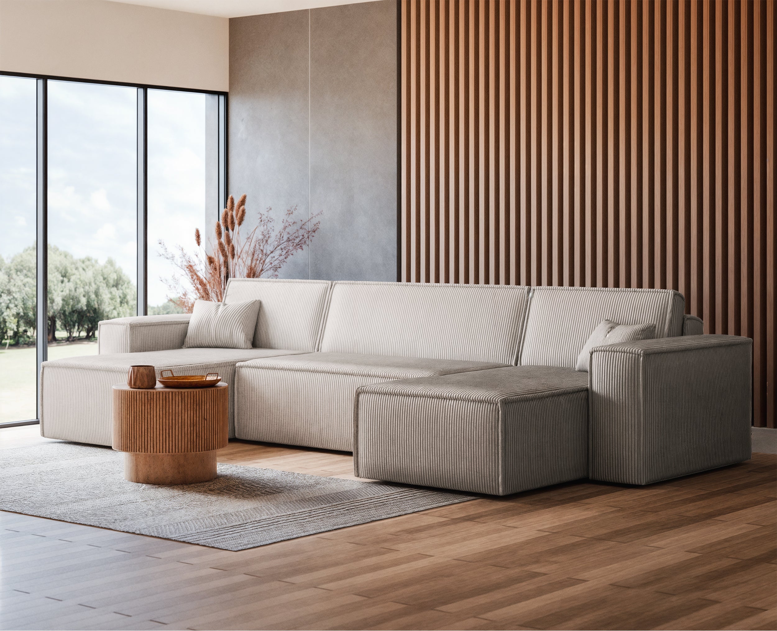 selsey-scarlo-ecksofa-u-mit-schlaffunktion-und-stauraum-hellbeige-cord image 4