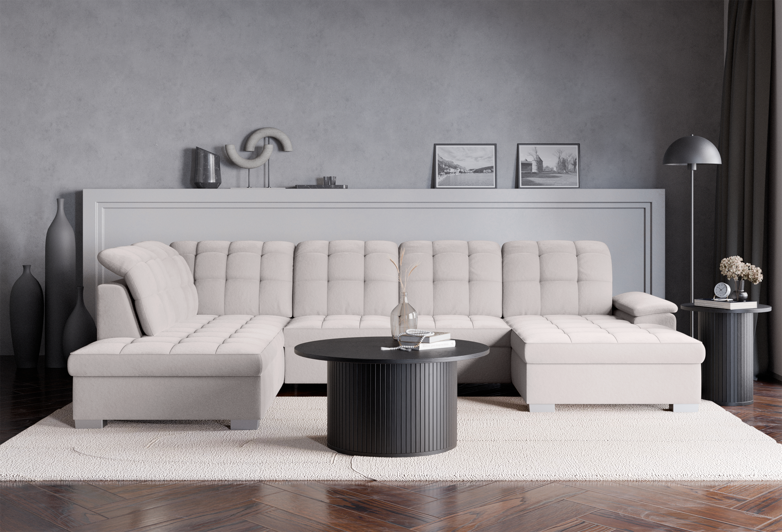 selsey-jamaal-ecksofa-u-form-rechts-mit-schlaffunktion-und-stauraum-hellgrau-sam image 2