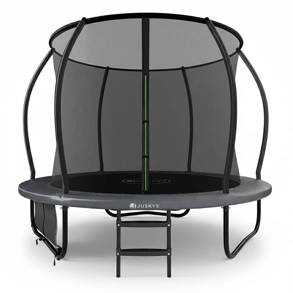 juskys-outdoor-trampolin-skybounce-s-schwarz-anthrazit-mit-sicherheitsnetz image 1