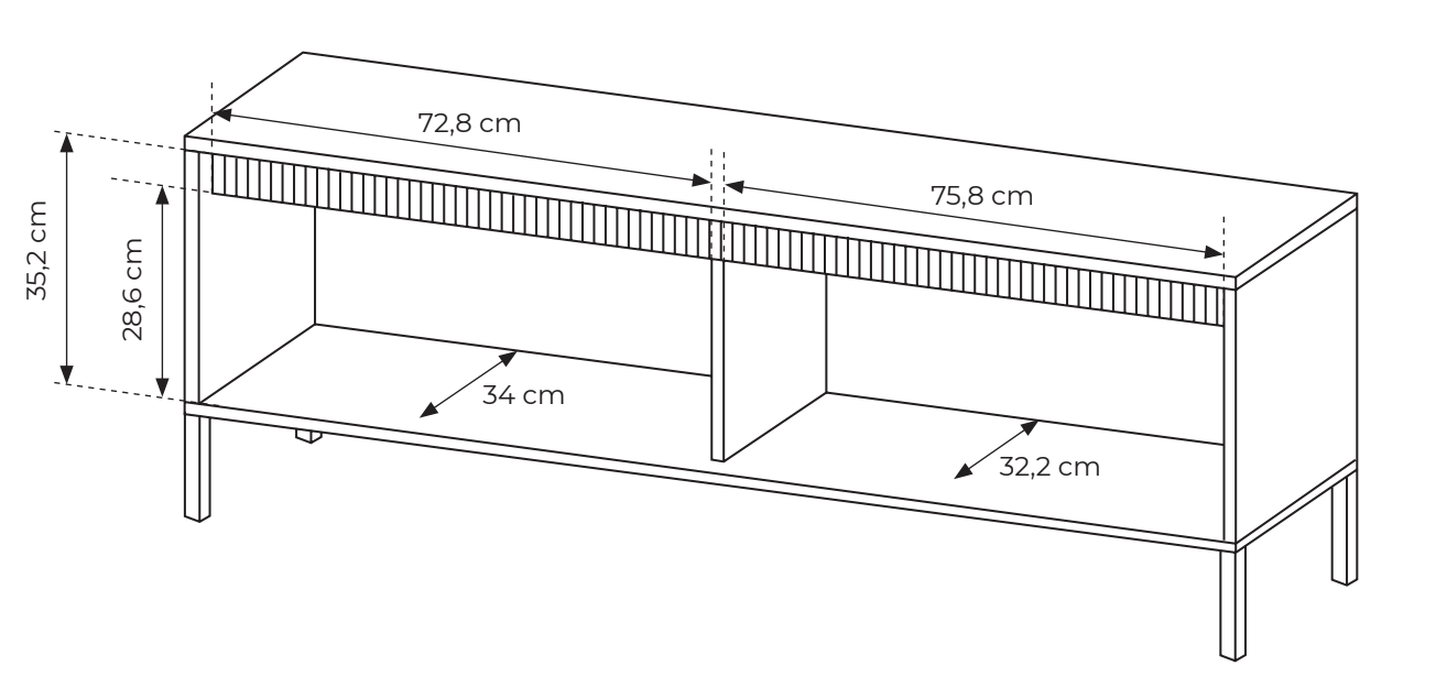 selsey-falsetto-tv-schrank-zweifl-gelig-154-cm-beige-mit-gerillter-front image 5
