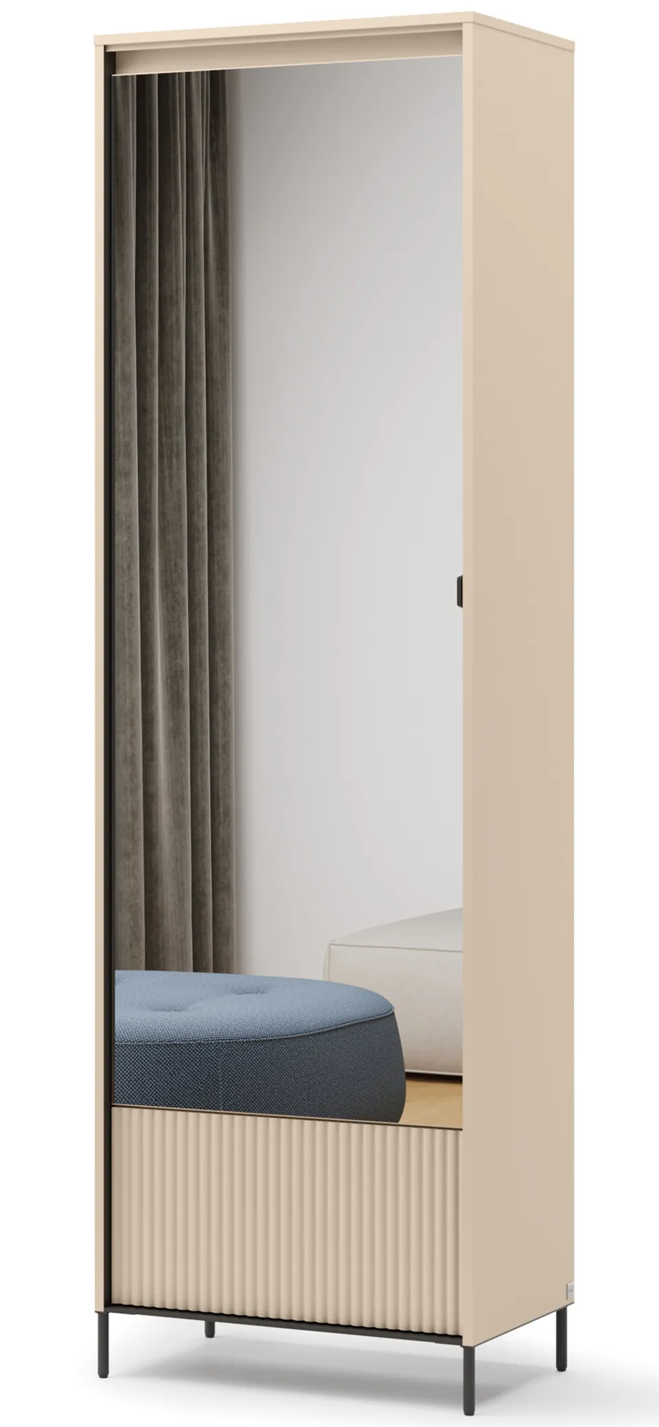 selsey-trend-schrank-65-cm-eint-rig-mit-spiegel-und-beleuchtung-geriffelte-front image 1