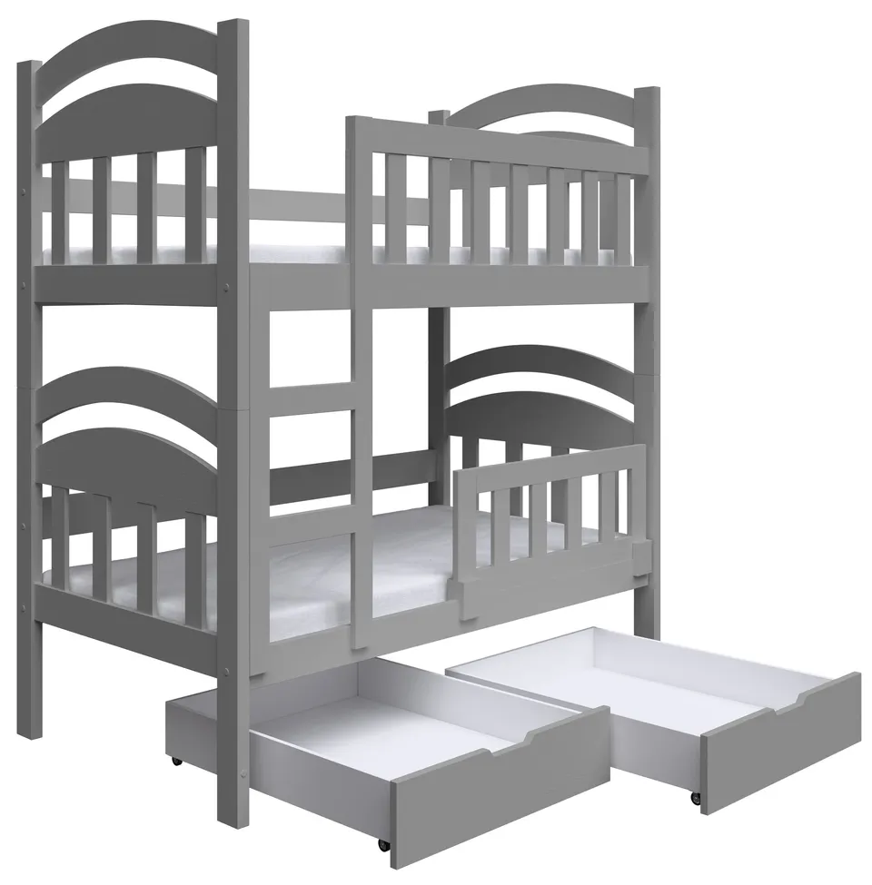 selsey-dopio-etagenbett-90x200-cm-mit-matratzen-und-schubladen-grau image 1
