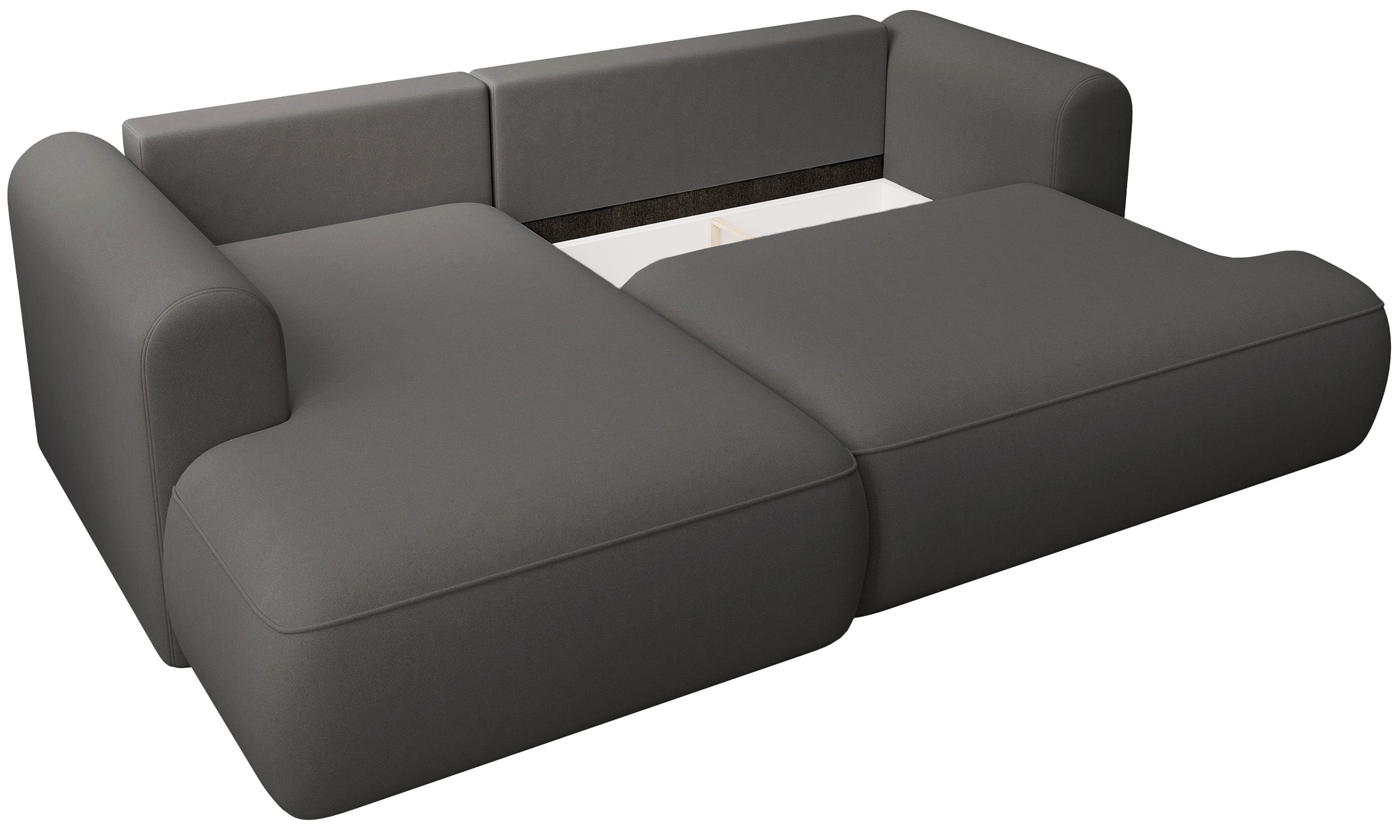 selsey-ovo-mini-ecksofa-links-mit-schlaffunktion-und-stauraum-dunkelgrauer-samt- image 3