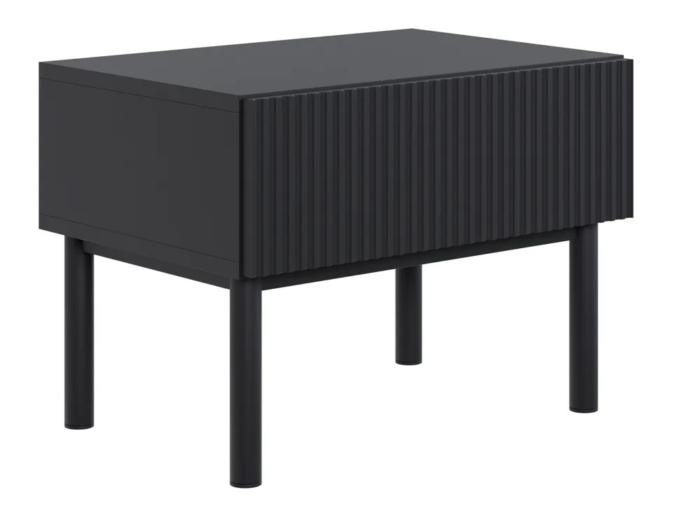 selsey-veldio-new-nachttisch-50-cm-schwarz-mit-gefr-ster-front-und-schublade image 1
