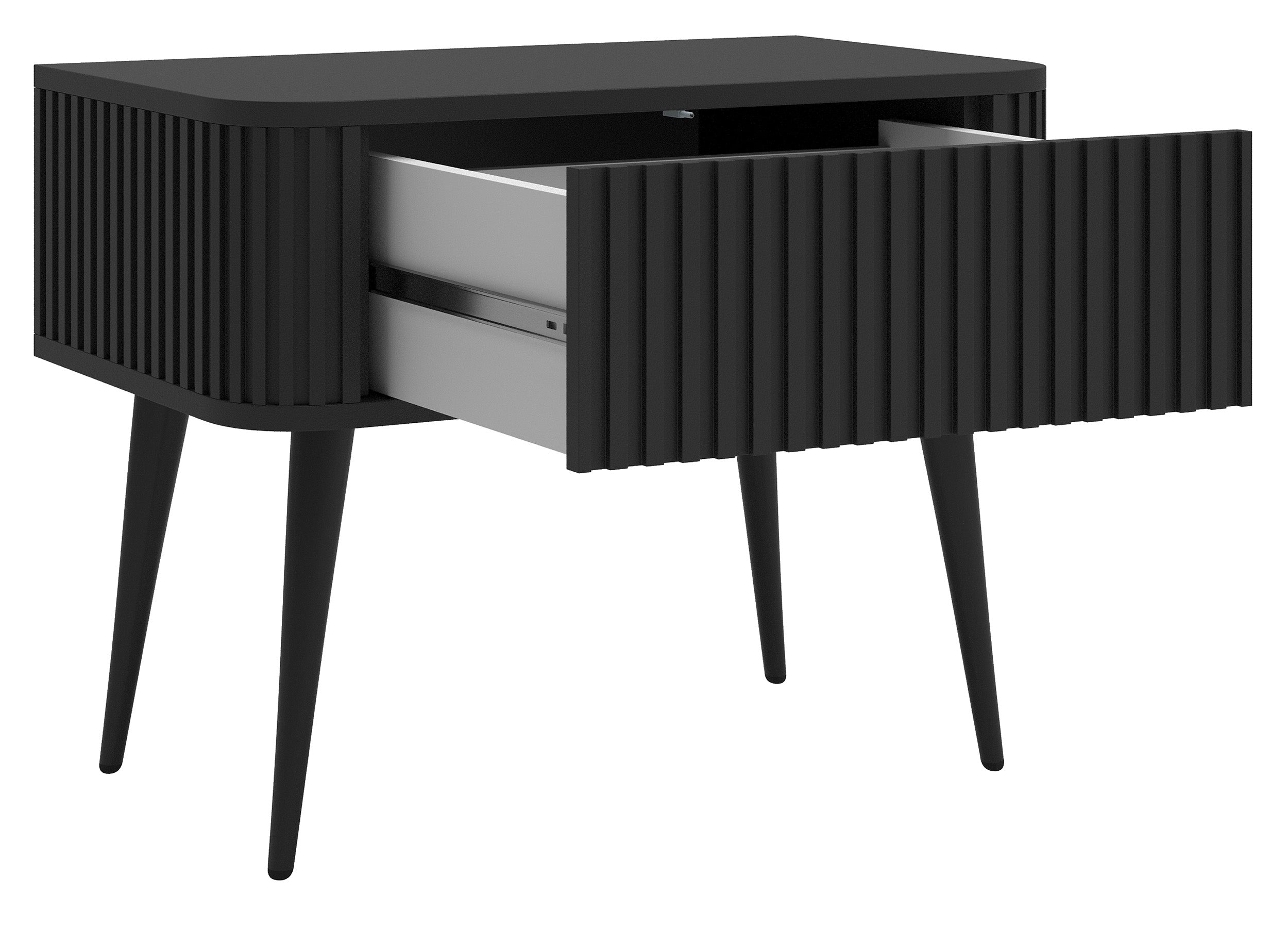selsey-ovarlo-nachttisch-63-cm-mit-rillen-und-schublade-schwarz-mit-schwarzen-be image 6
