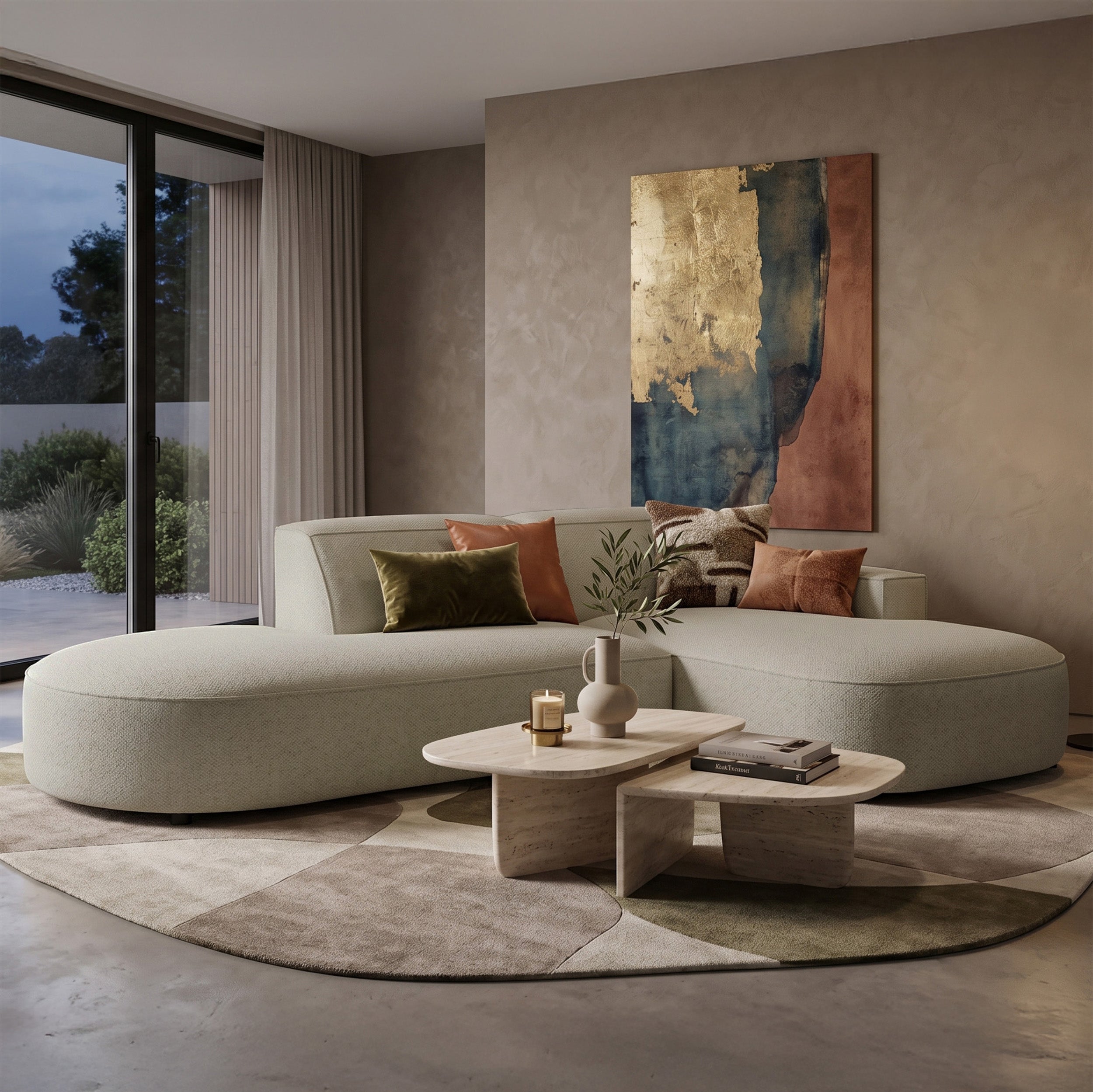 selsey-sallmo-modulares-ecksofa-rechts-l-form-graubeige-hydrophobes-chenille image 2