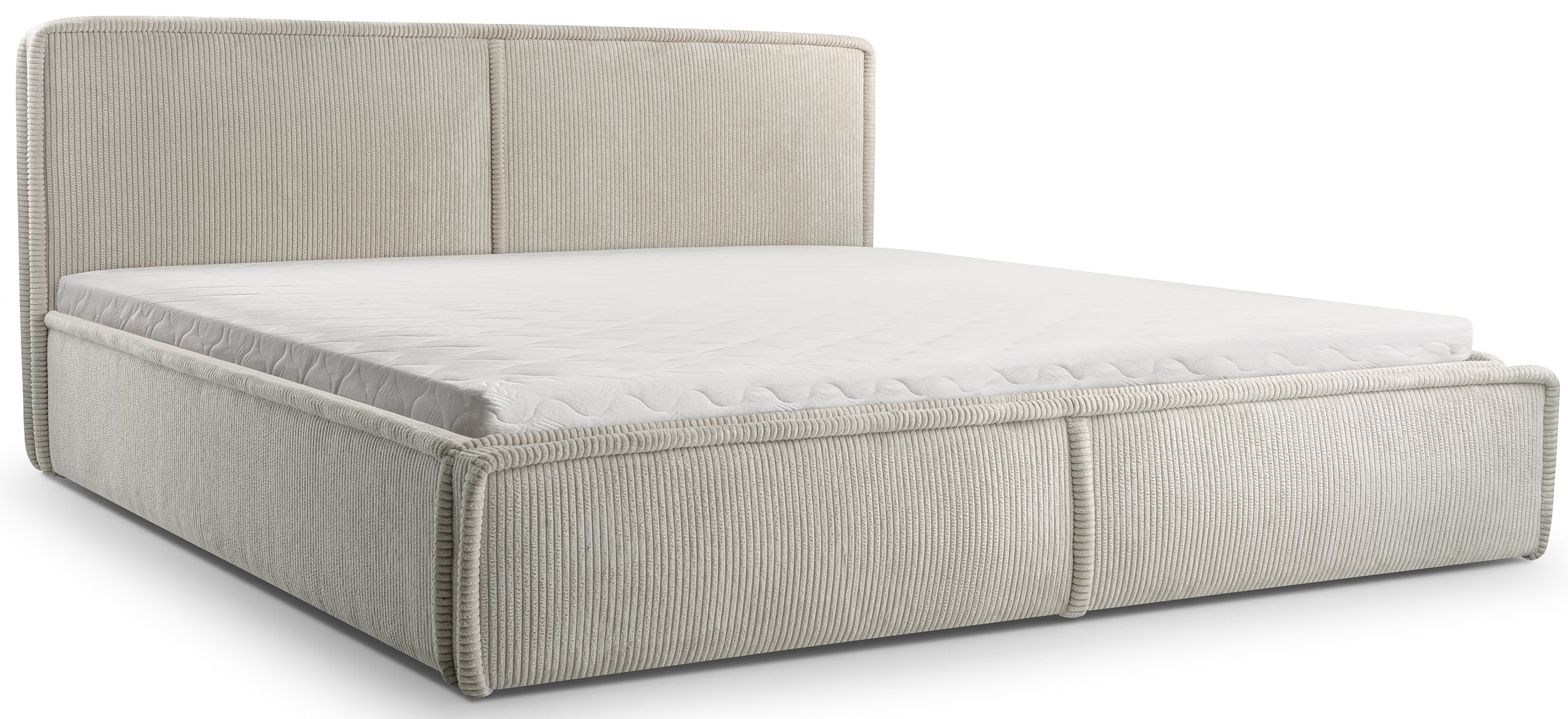 selsey-cordo-polsterbett-160x200-cm-mit-bettkasten-hellbeige-cordstoff-holzlatte image 1