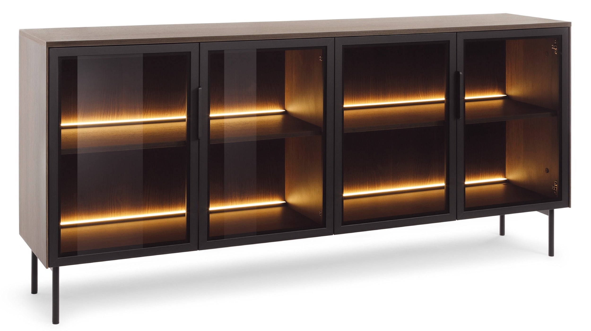 selsey-lumi-4-t-rige-glaskommode-181-cm-eiche-dunin-mit-led-beleuchtung image 1