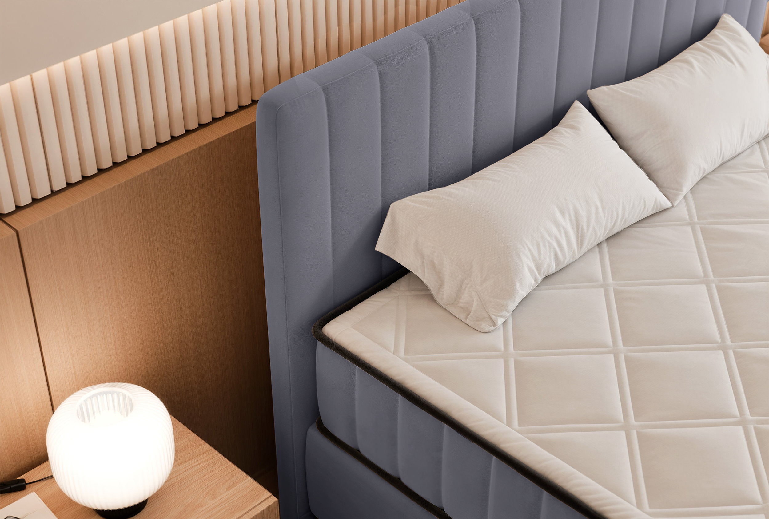 selsey-mufasso-kontinentales-bett-160x200-cm-mit-stauraum-hellgrau-velours image 5