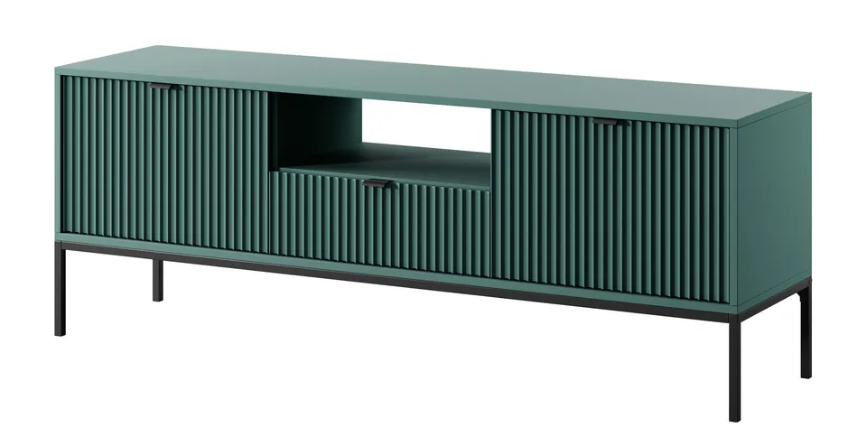 selsey-vellore-tv-schrank-154-cm-gr-n-mit-gerillten-fronten-schwarzen-griffen-un image 1
