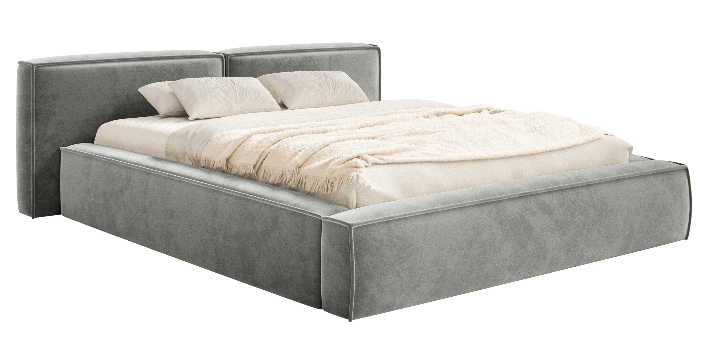 selsey-tilves-low-polsterbett-180x200-cm-mit-stauraum-metallrahmen-grauer-samt image 1