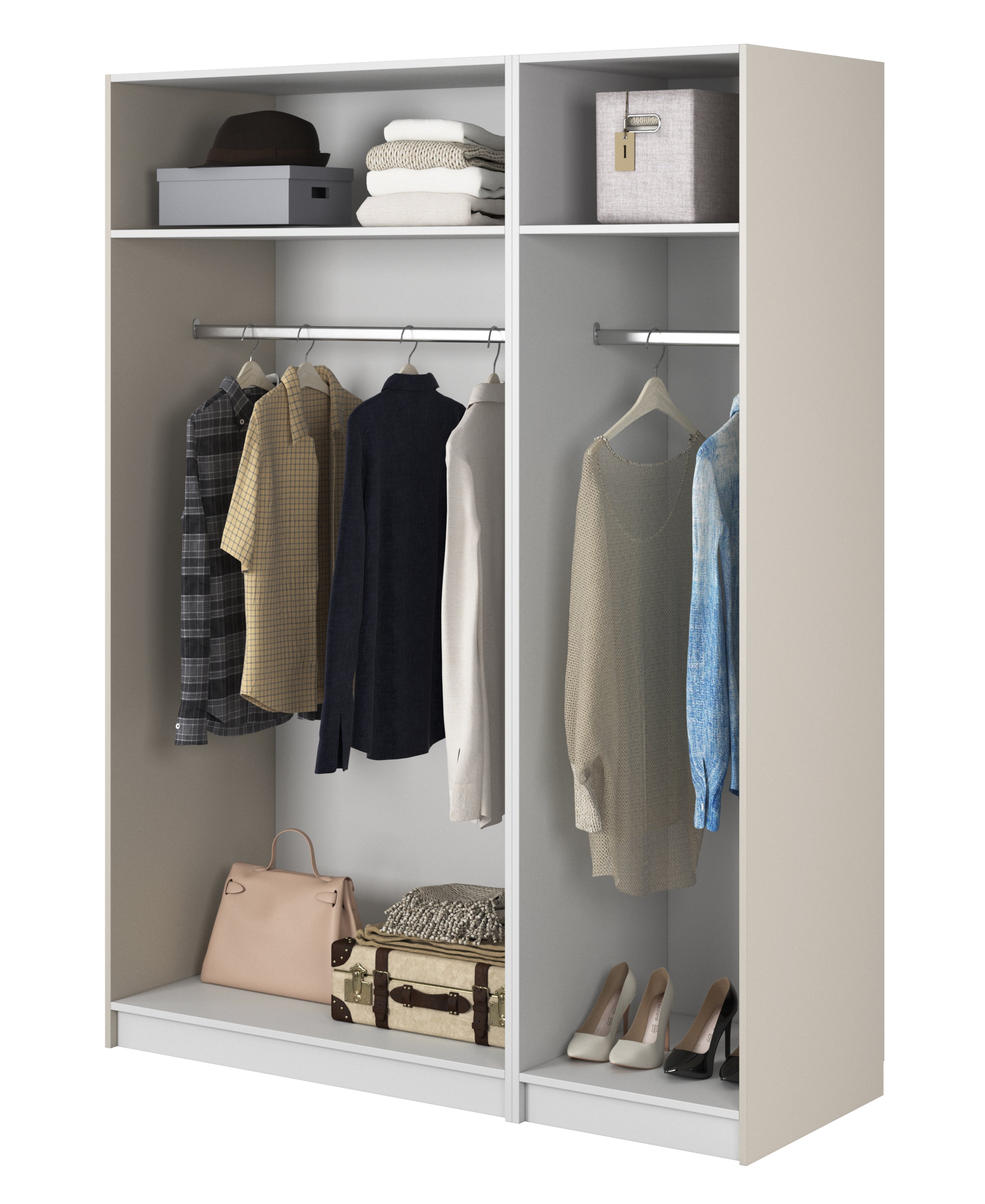 selsey-frame-dreht-renschrank-150-cm-3-t-rig-mit-2-kleiderstangen-grau-beige image 3