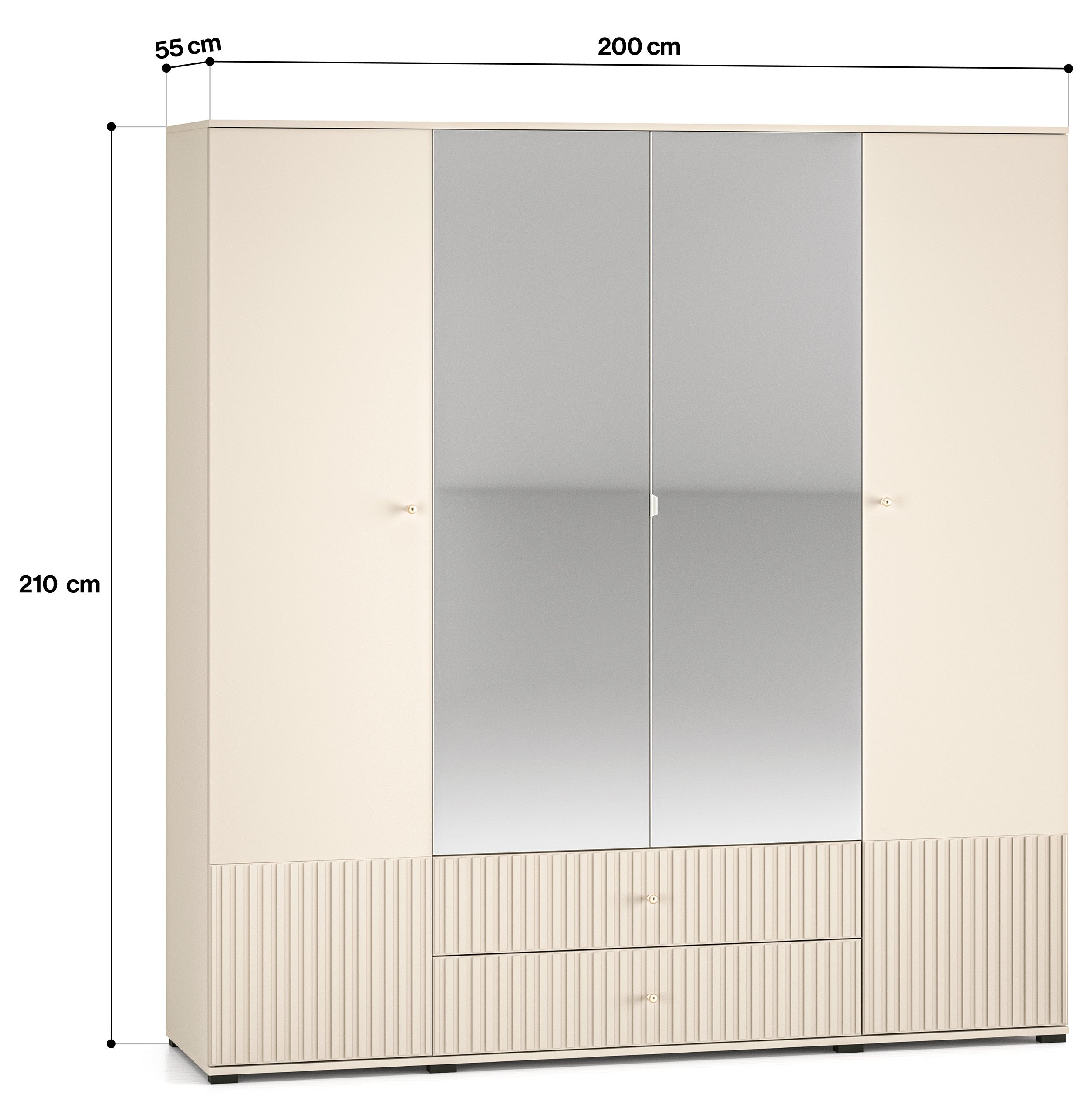 selsey-caletto-viert-riger-schrank-200-cm-mit-spiegel-beige-lamellen image 8