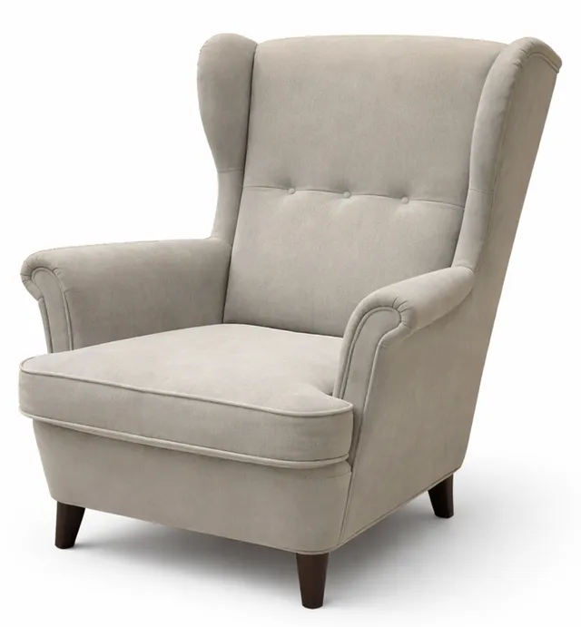 selsey-malmello-ohrensessel-beige-velours-pflegeleicht-schwarze-beine image 1