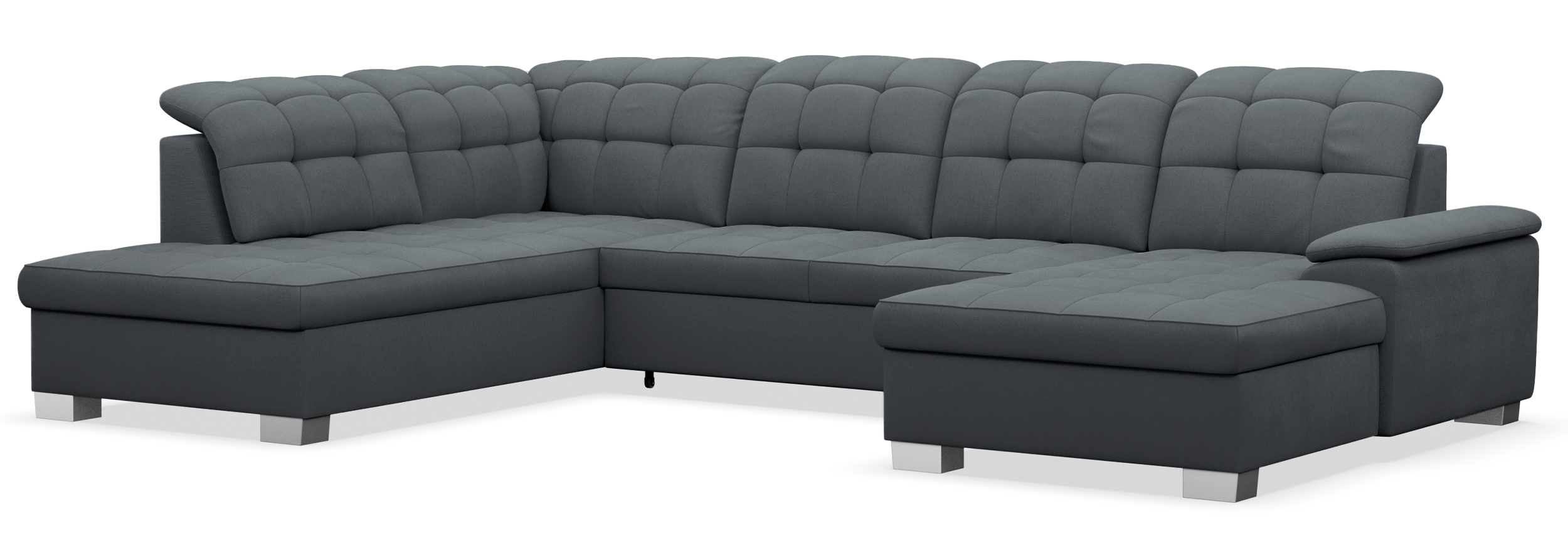 selsey-jamaal-ecksofa-u-form-rechts-dunkelgrau-geflecht-mit-schlaffunktion-und-s image 4