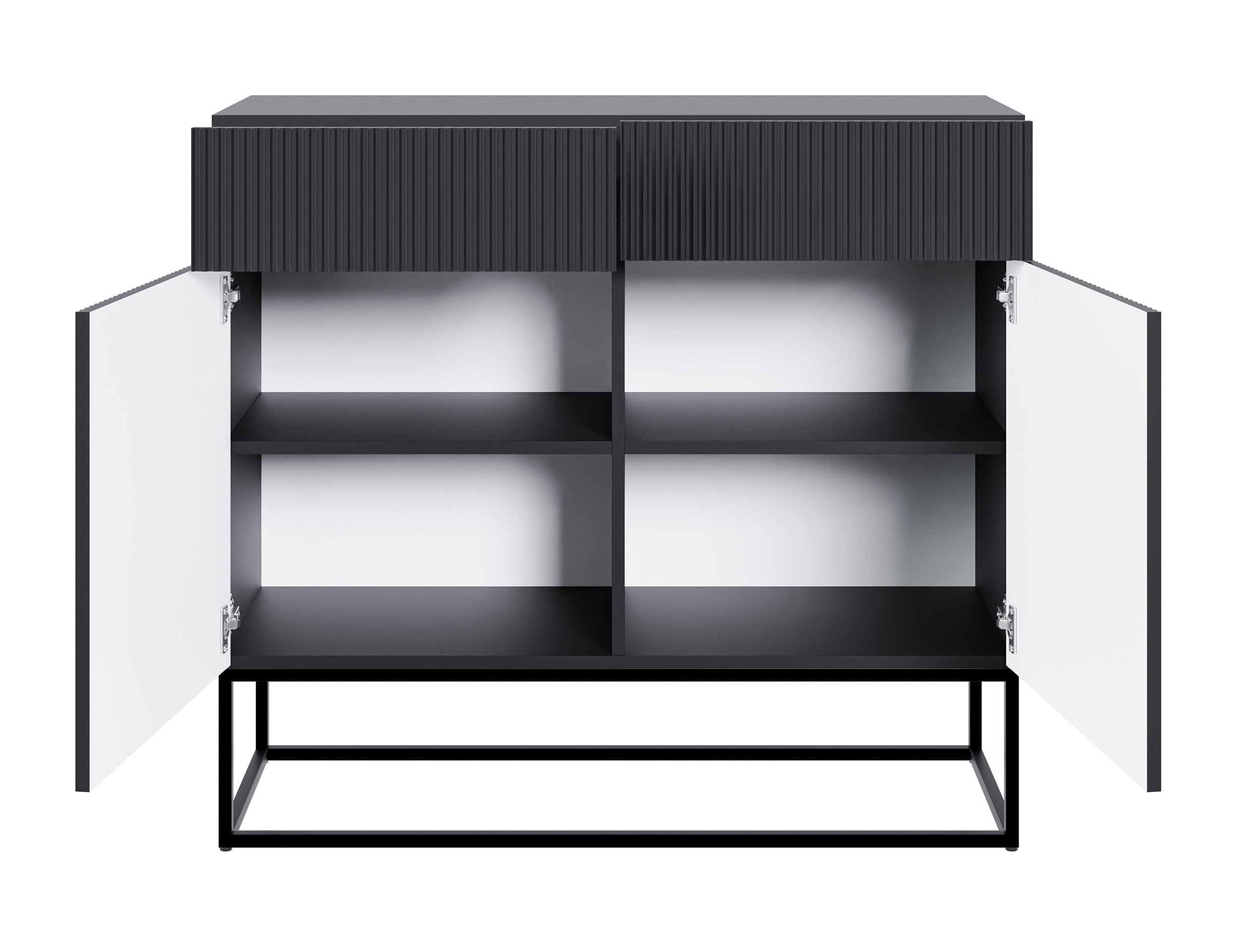 selsey-veldio-zweit-rige-kommode-100-cm-schwarz-mit-gefr-ster-front image 5