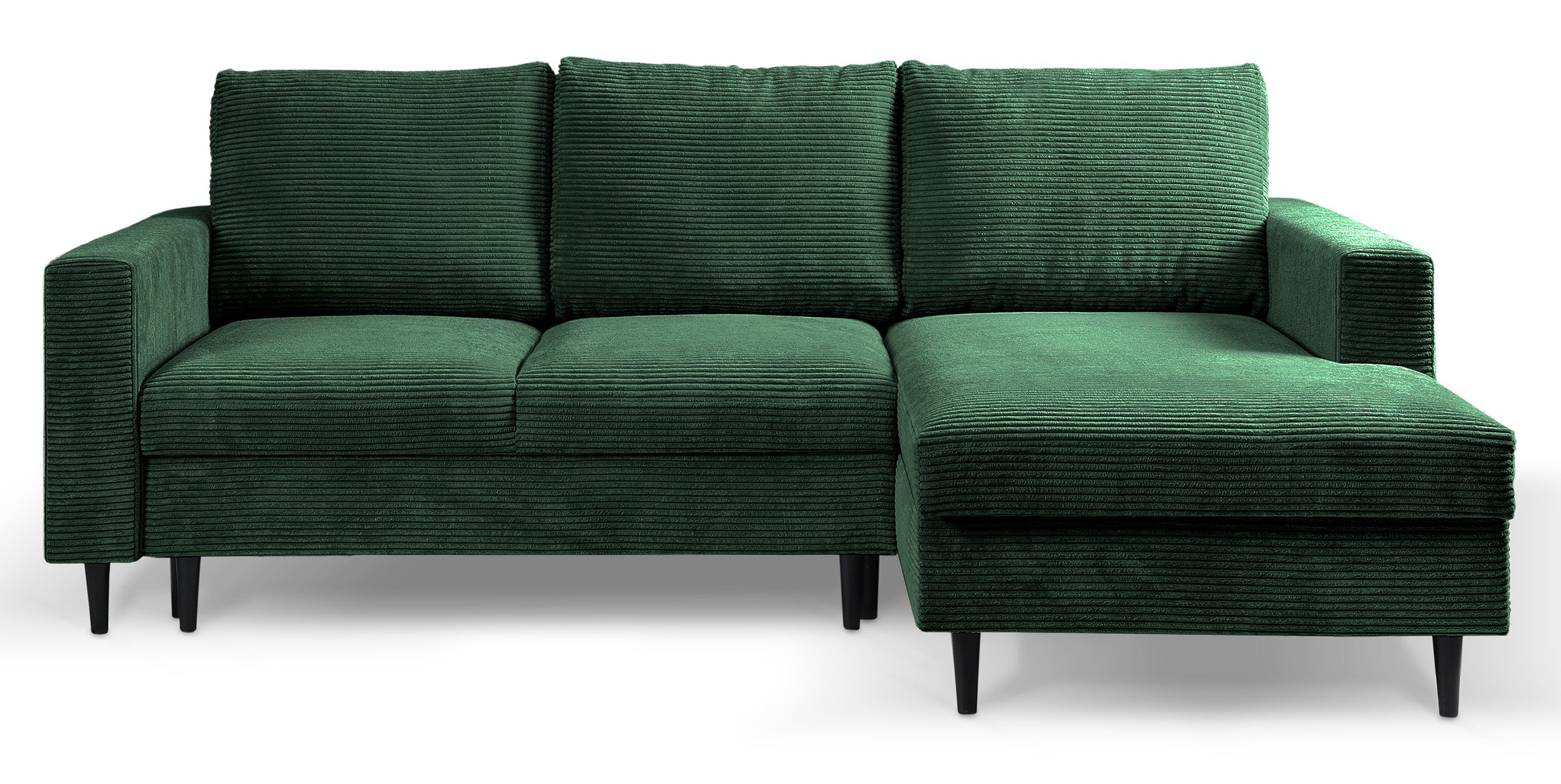 selsey-nalika-ecksofa-mit-schlaffunktion-l-form-rechts-dunkelgr-n-cord-mit-staur image 1