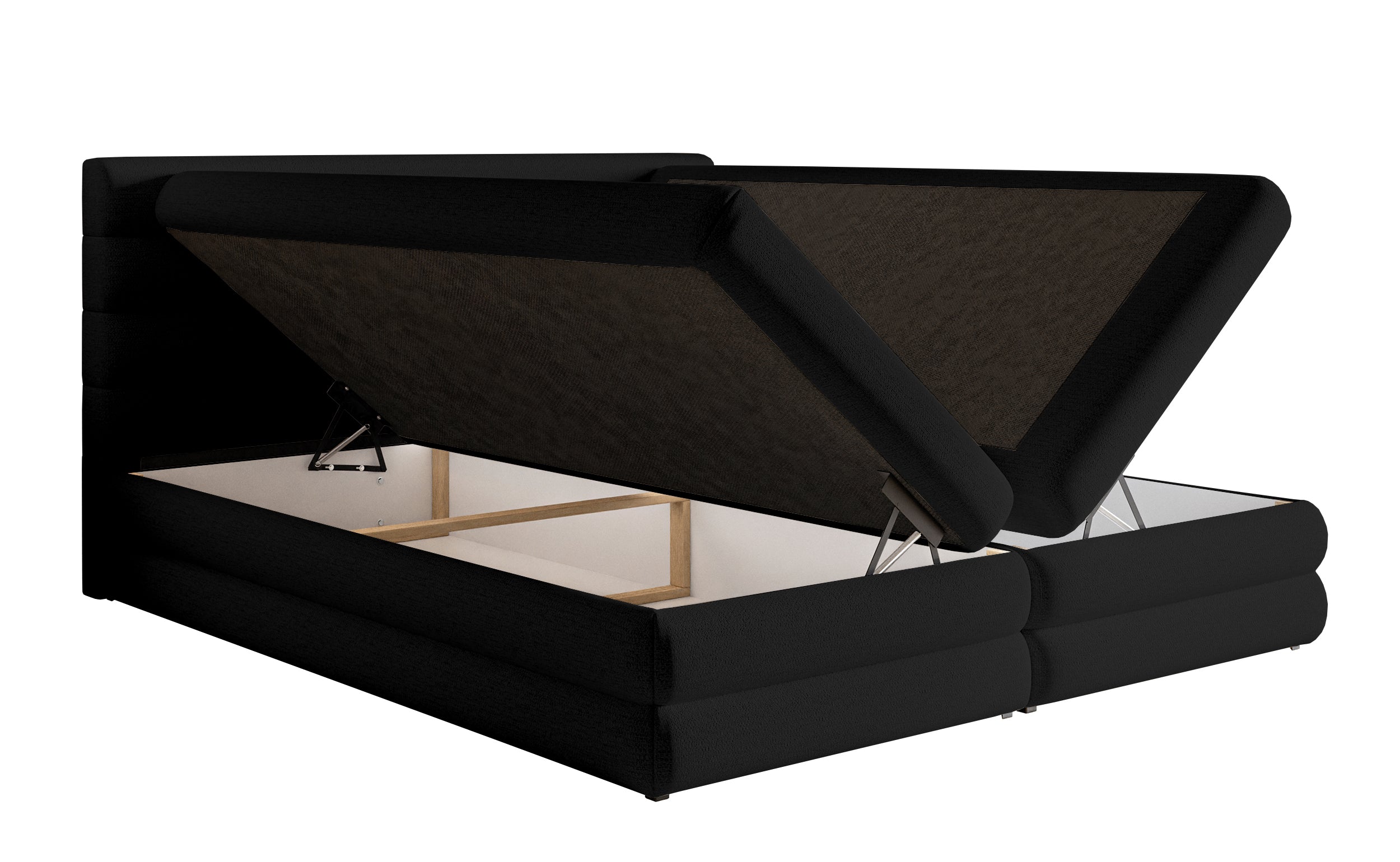 selsey-alegre-kontinentales-bett-180x200-cm-mit-topper-und-2-boxen-schwarzer-che image 5