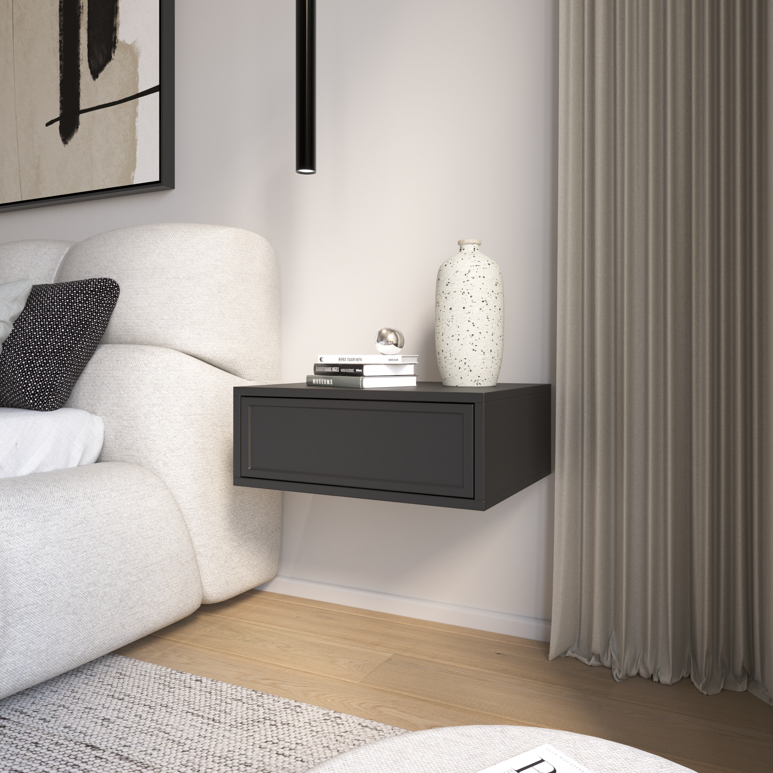 selsey-velveto-h-ngender-nachttisch-mit-schublade-50-cm-schwarz image 4