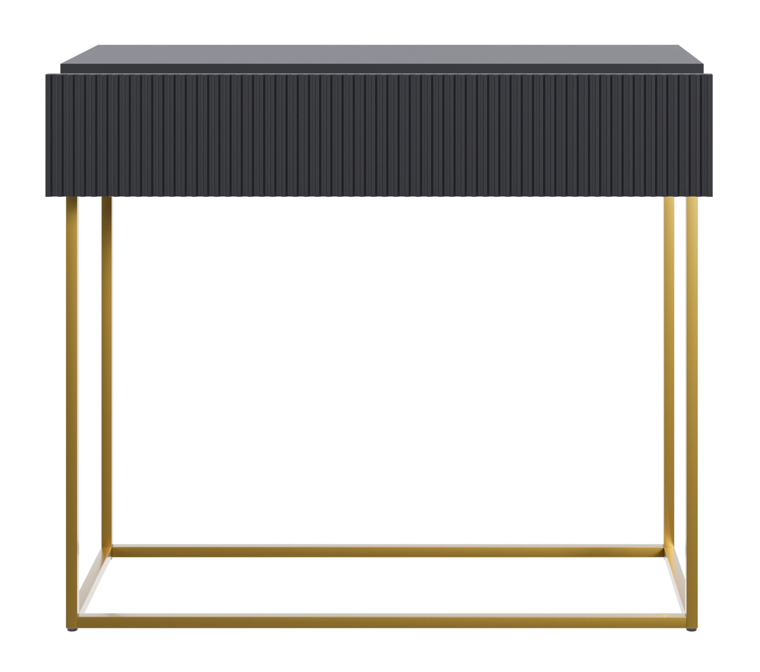 selsey-veldio-konsole-90-cm-schwarz-mit-goldenen-beinen-und-gefr-ster-front image 5
