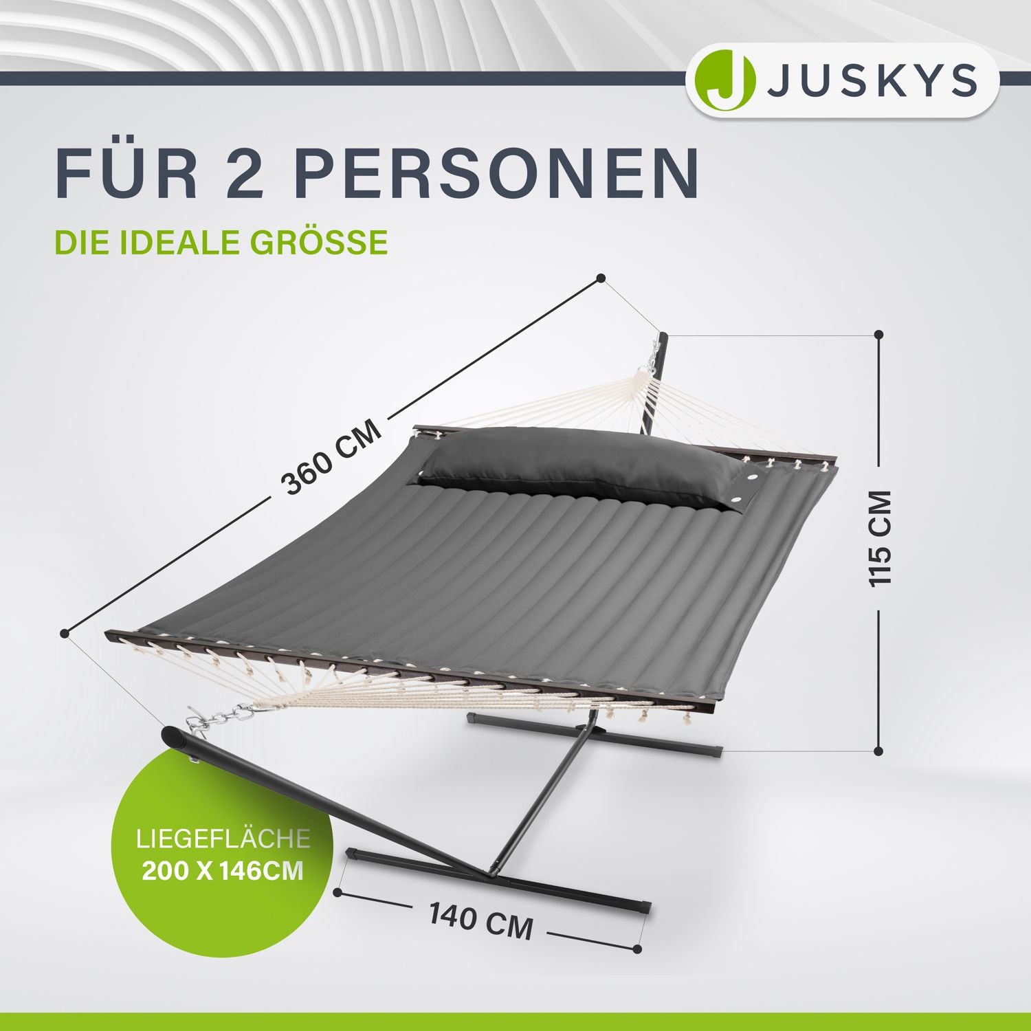 juskys-h-ngematte-cata-doppelh-ngematte-mit-gestell-und-kissen image 2
