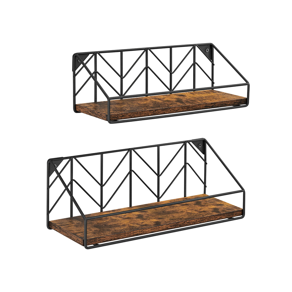 vasagle-wandregale-3er-set-vintagebraun-schwarz-holz-stahl image 4
