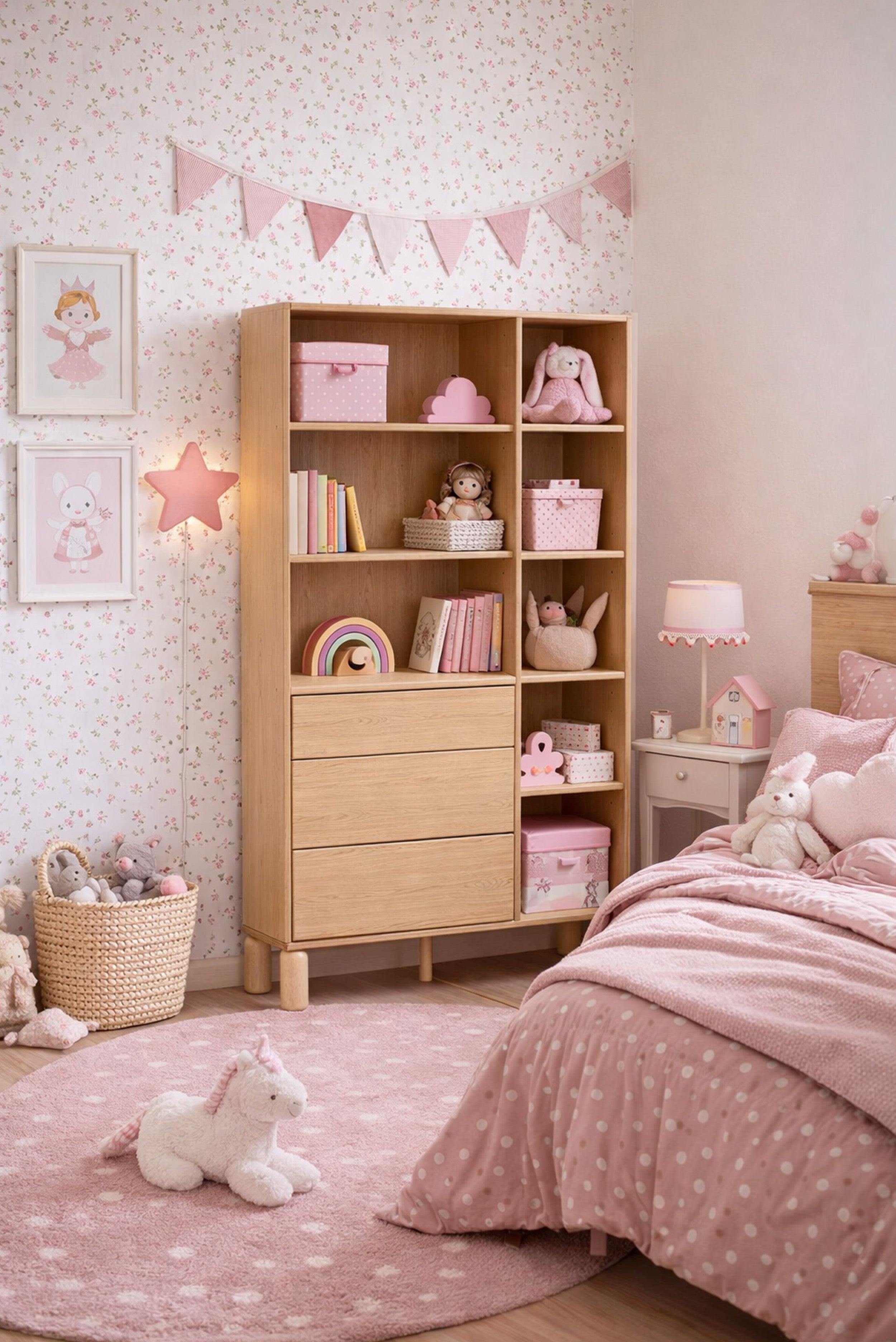 selsey-sanden-regal-110-cm-eiche-bookmatch-mit-drei-schubladen image 4