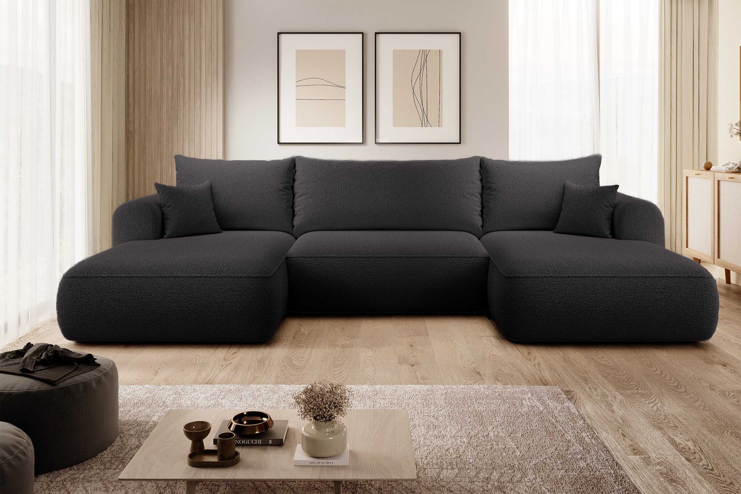 selsey-ovo-u-f-rmiges-ecksofa-mit-schlaffunktion-und-stauraum-boucl-dunkelgrau image 2