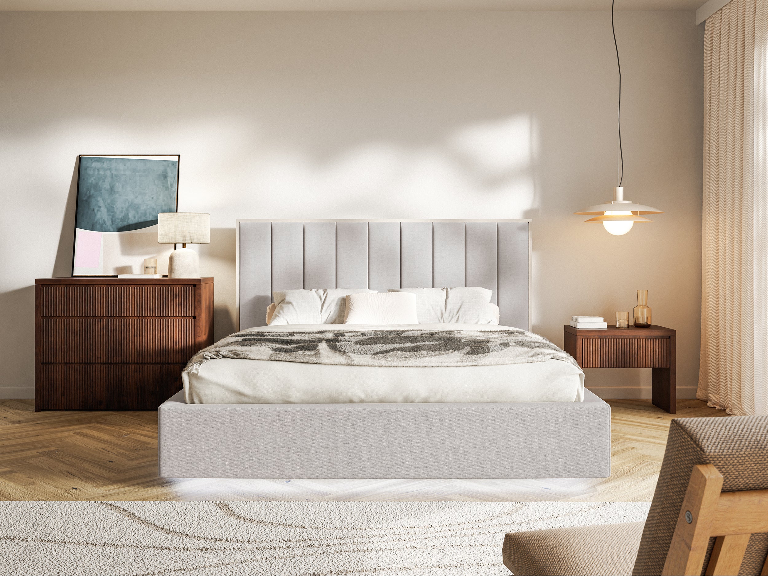 selsey-togents-polsterbett-140x200-cm-mit-stauraum-und-led-grau-beige-hydrophobe image 3