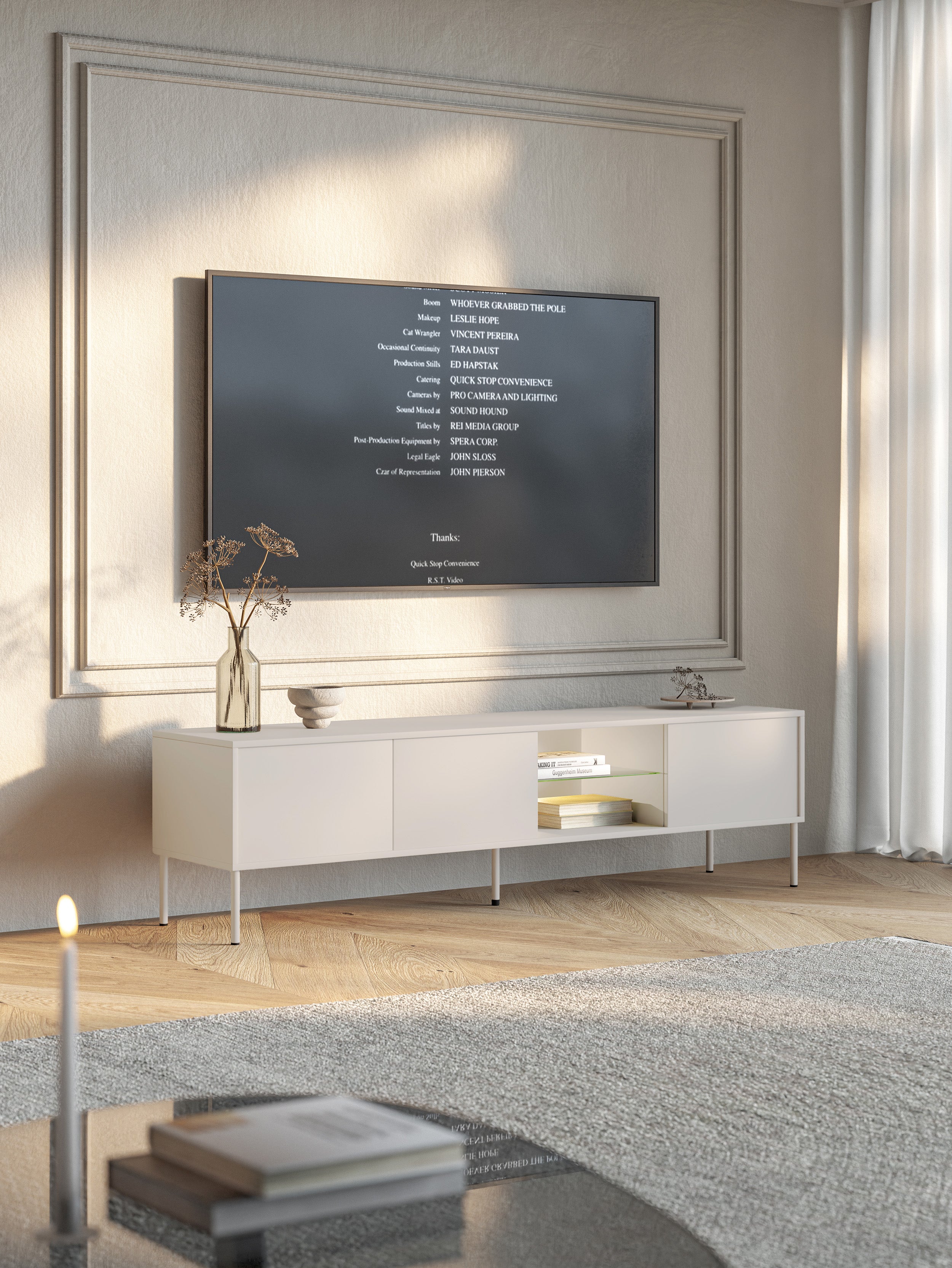 selsey-modity-tv-schrank-175-cm-kaschmir-mit-glasablage-und-beleuchtung image 2