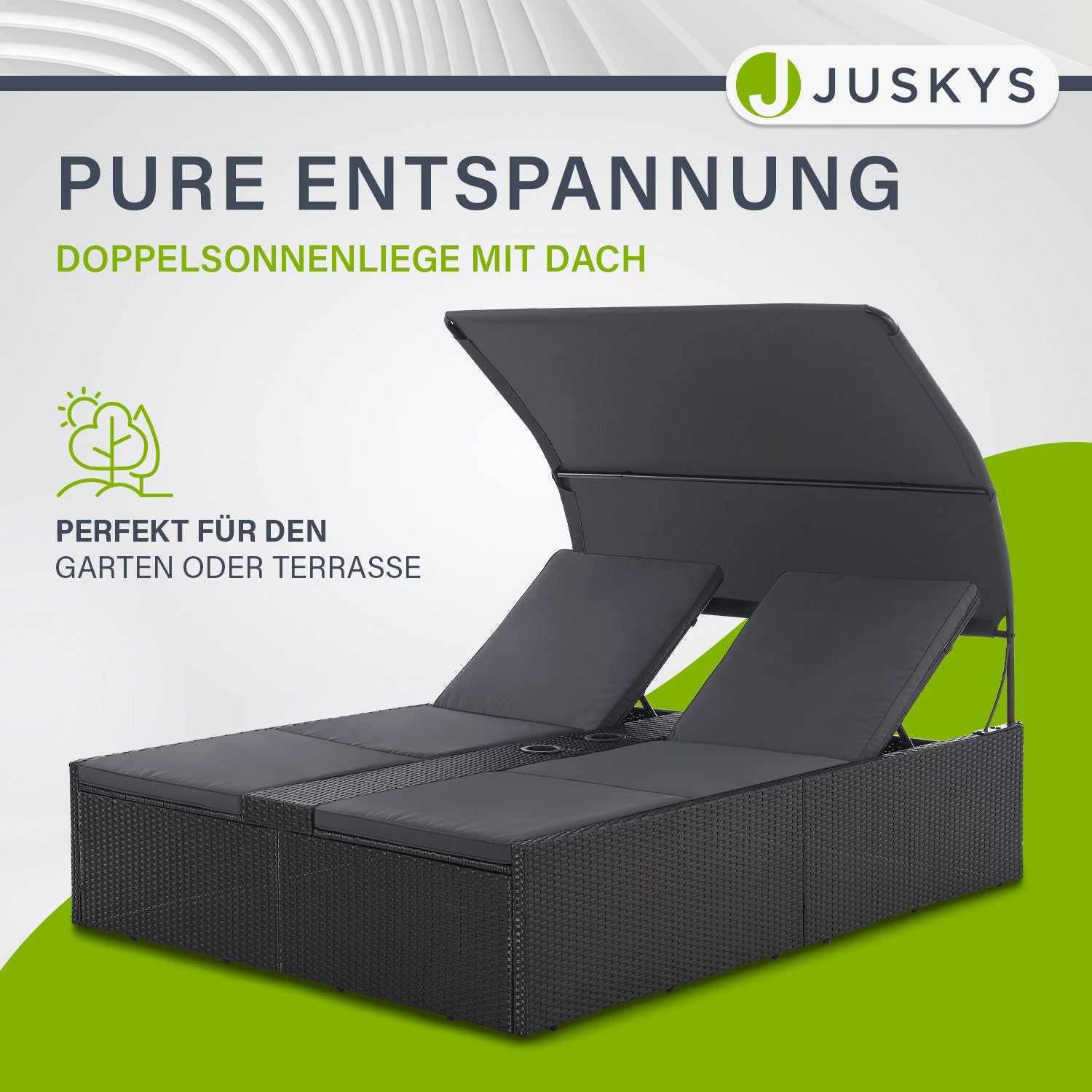 juskys-doppelliege-syros-polyrattan-2-personen-mit-sonnendach image 2