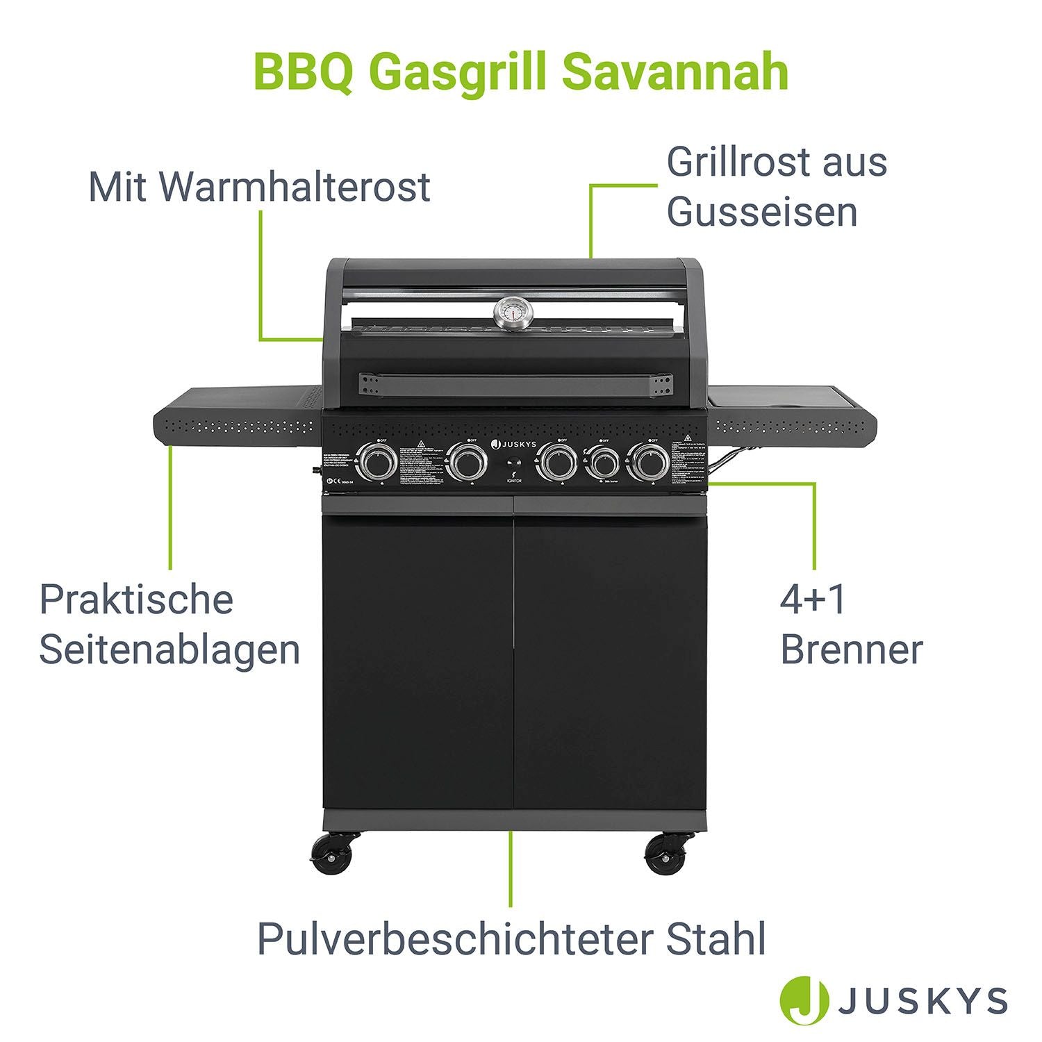 juskys-bbq-gasgrill-savannah-4-brenner-gasgrill-mit-seitenbrenner image 3