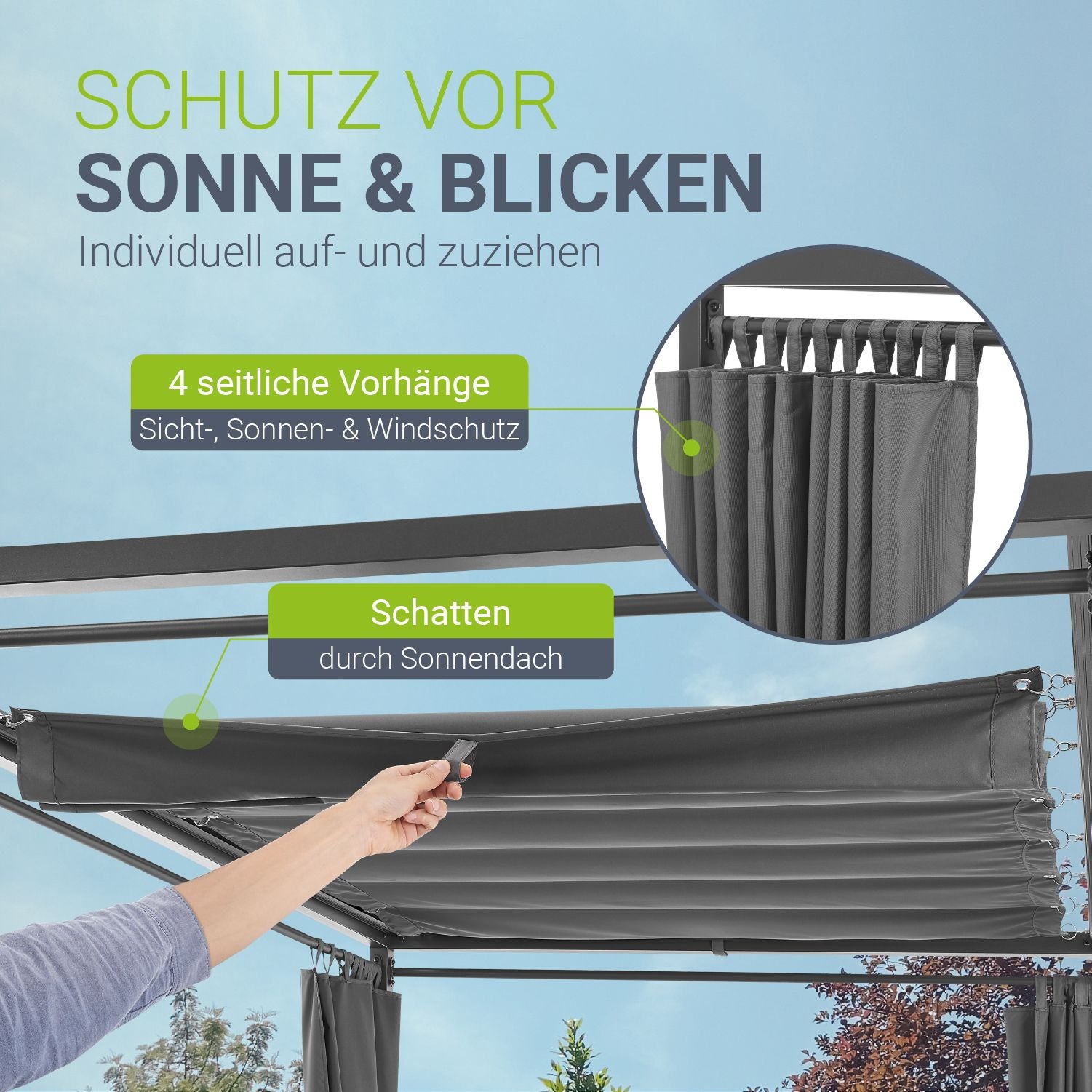 juskys-kreta-doppel-loungebett-140x200-cm-mit-dach-und-vorh-ngen-grau image 3