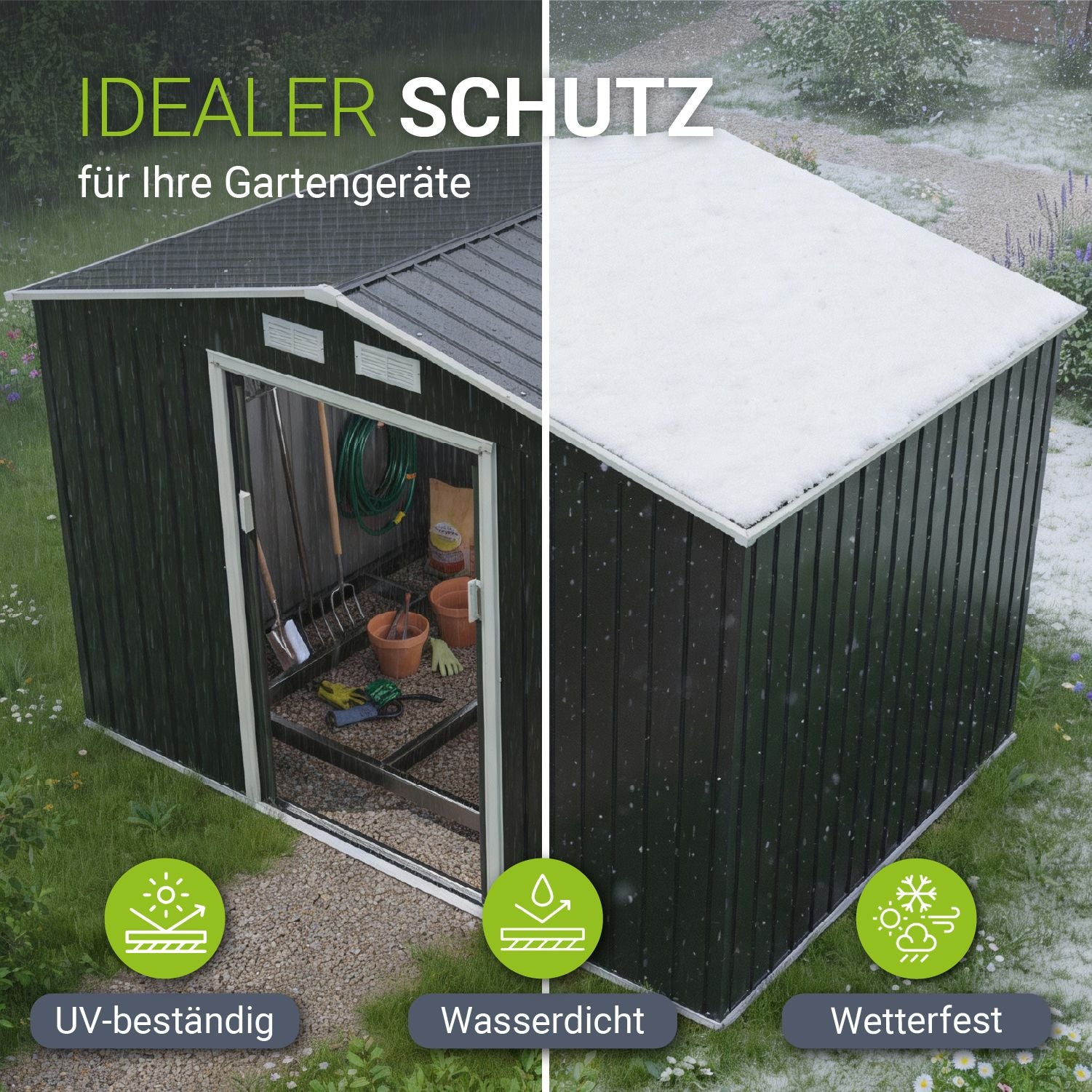 juskys-ger-tehaus-metall-gr-e-m-mit-pultdach-ger-teschuppen-dunkelgr-n-doppelsch image 4
