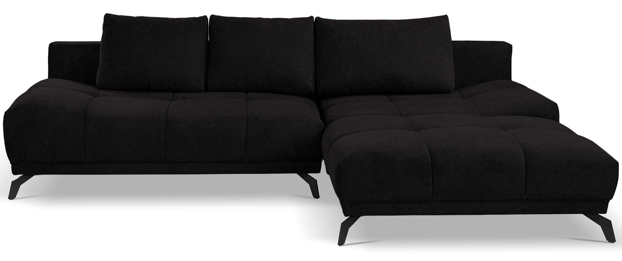 selsey-felipe-ecksofa-mit-schlaffunktion-l-form-rechts-schwarzer-chenille image 1