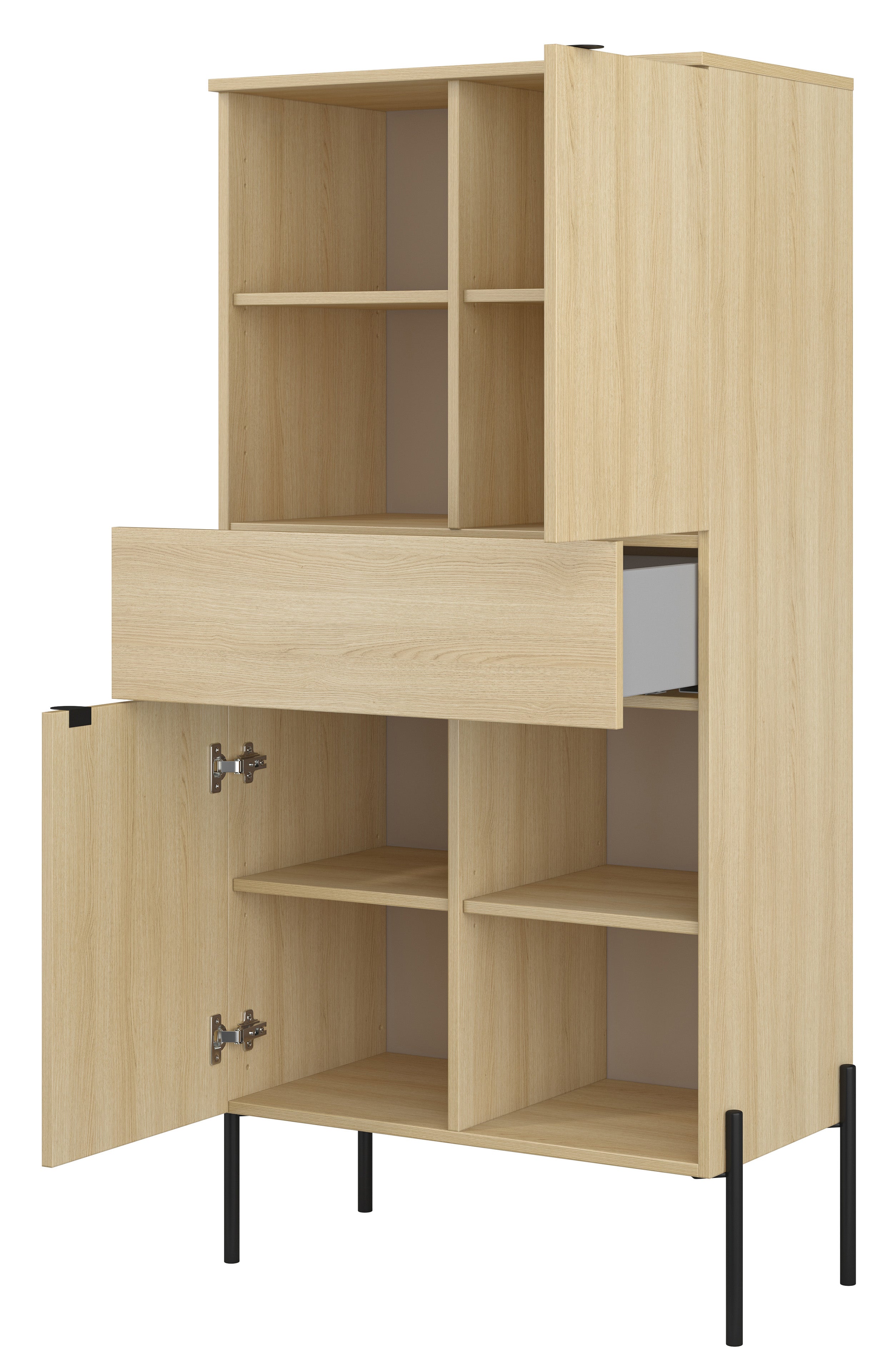 selsey-ore-zweit-riges-regal-70-cm-mit-schublade-lindberg-eiche image 3